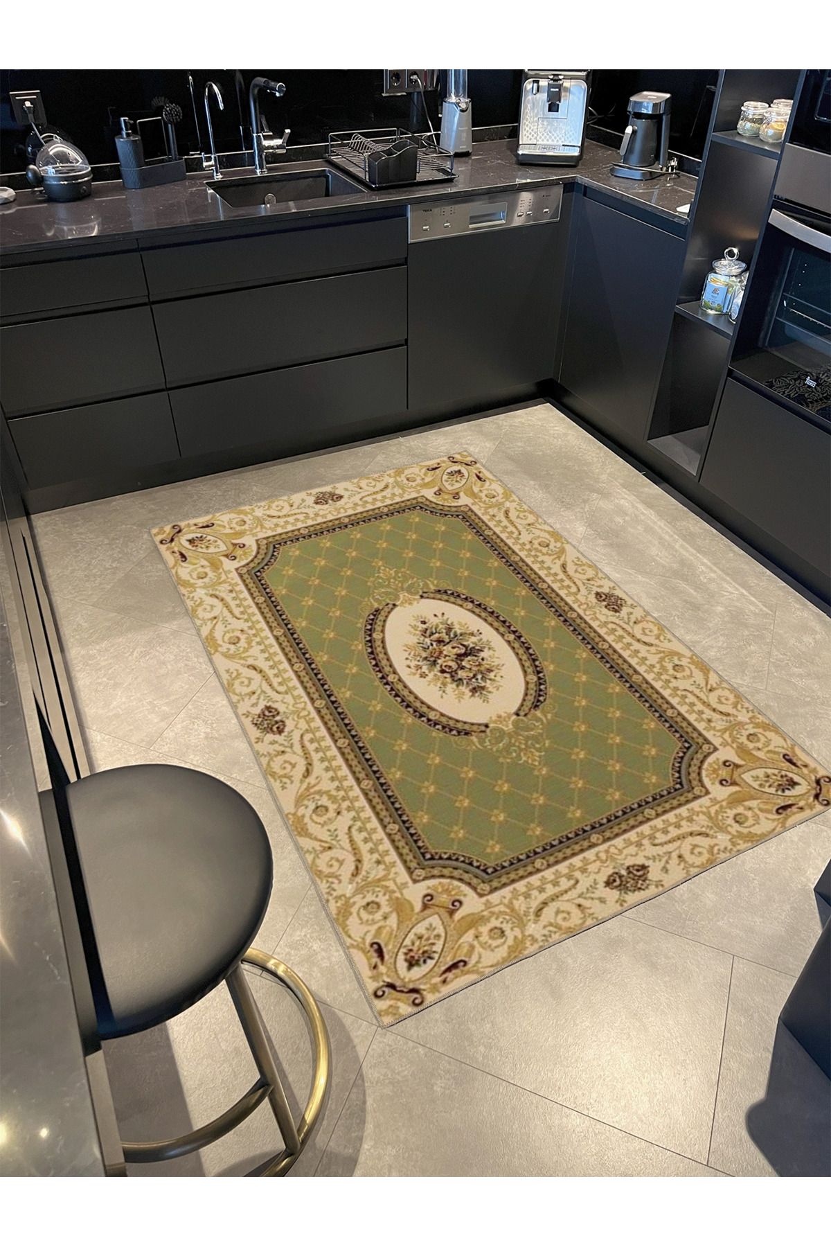 Geometrik Kahverengi Renklerde Modern Dekoratif Halı miravip184