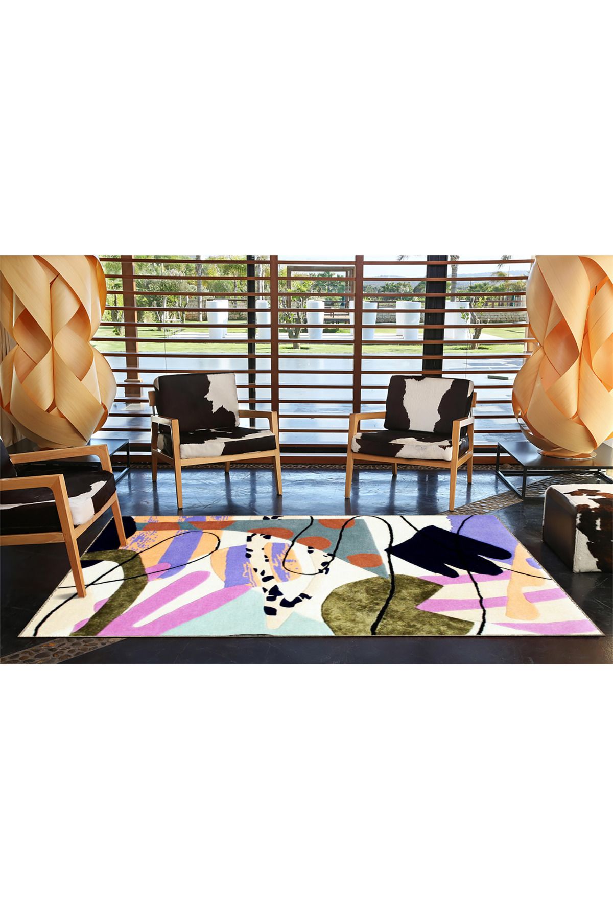 Mdoern Etnik Desenli Dokuma Taban miravip846