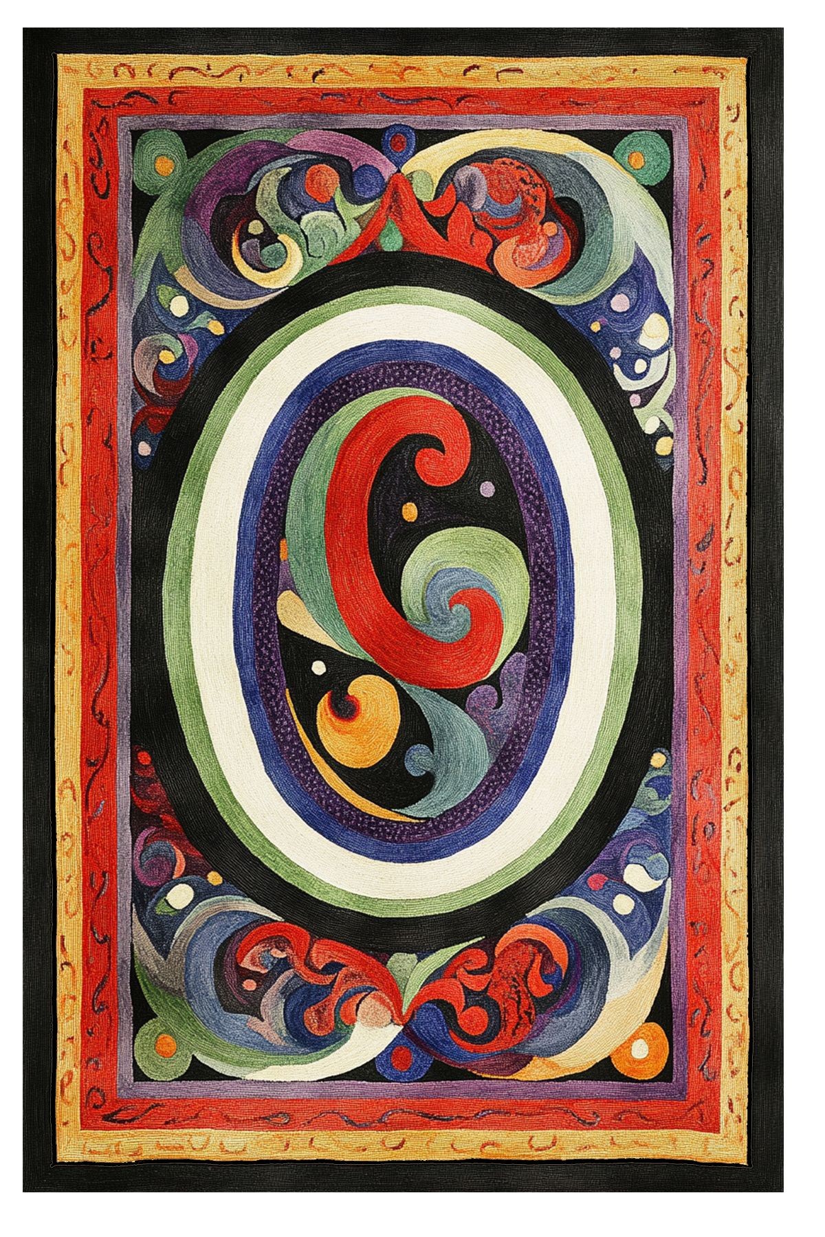 Nora Art Soyut Desen Çok Renkli Dokuma Taban Modern Dekoratif Halı noraart32