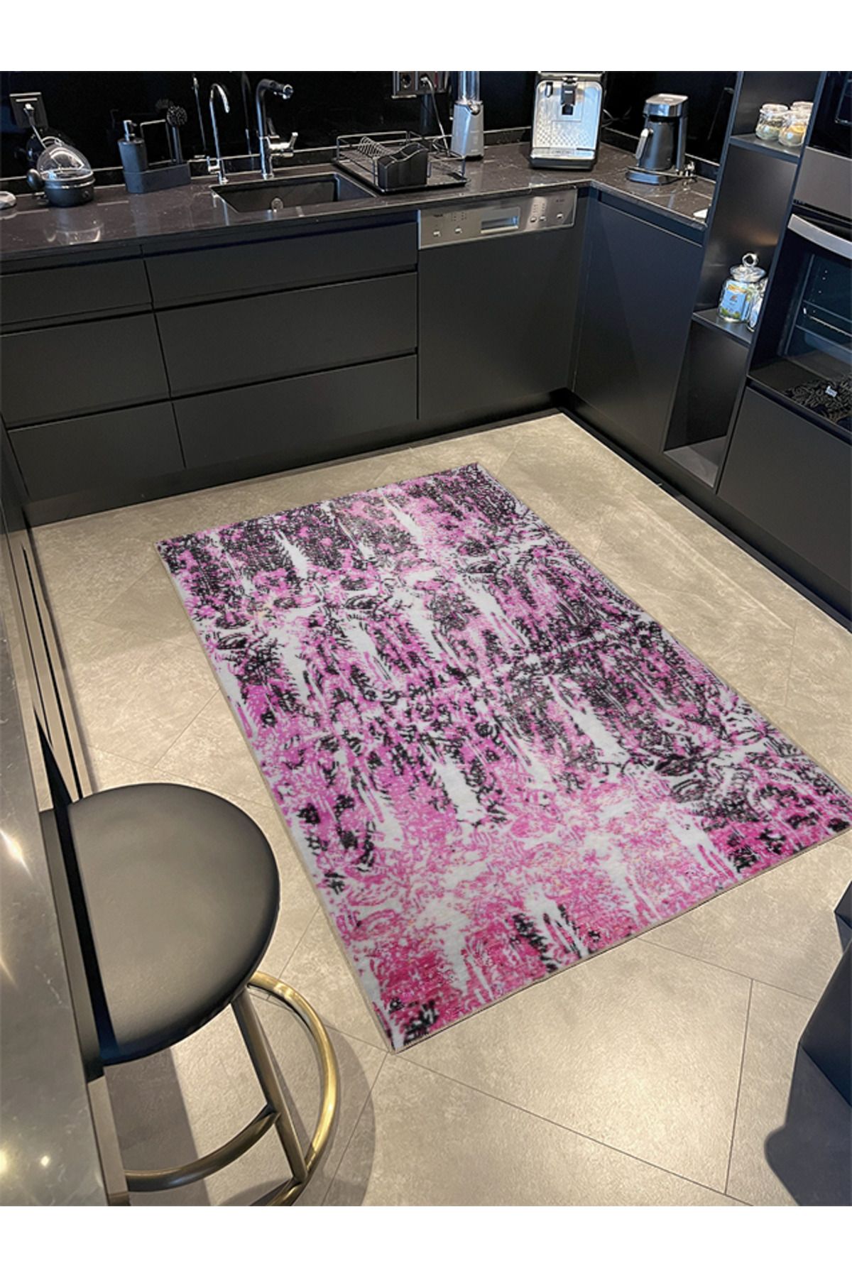 Mor Karışık Renklerde Tonlarda Çizgili Modern Dekoratif ve Dokuma Taban Halı miravip978