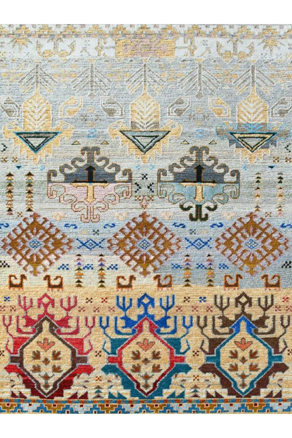 Barcelona Koleksiyonu Çok Renkli Geleneksel Motif Desenli Vintage Dekoratif Halı 28