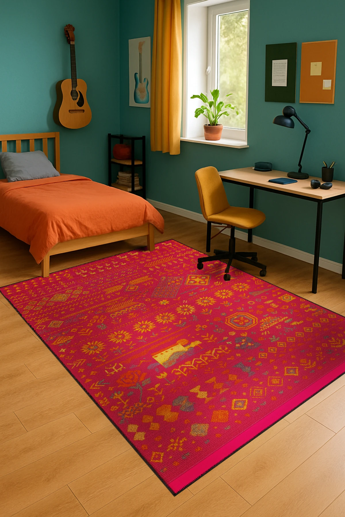 MOSSO Klasik Anadolu Geleneksel Desenli Dokuma Taban Vintage Dekoratif Halı mosso853