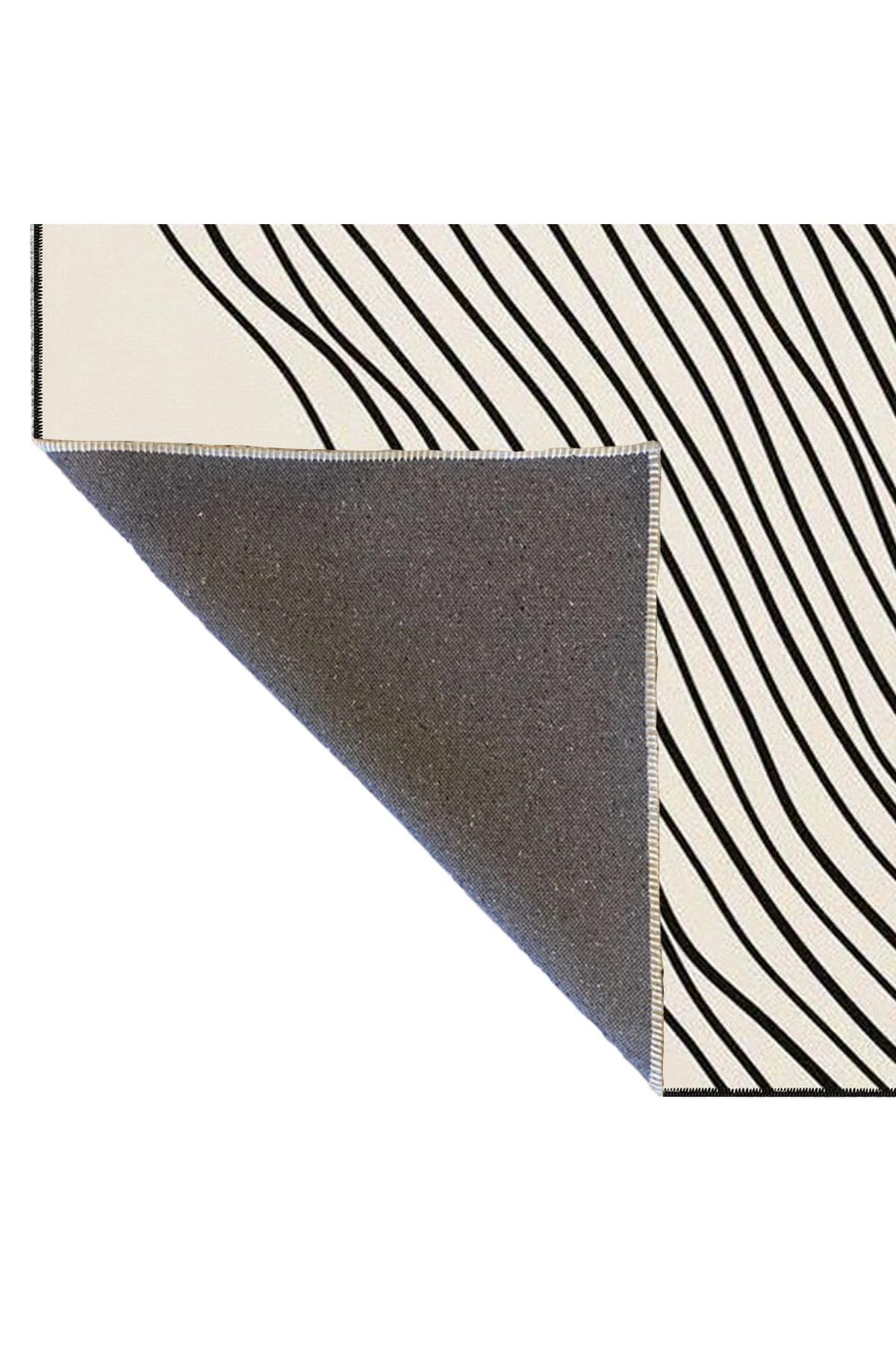 Krem Tonlu Çizgili Desenli Dekoratif ve Yıkanabilir Halı miravip9265