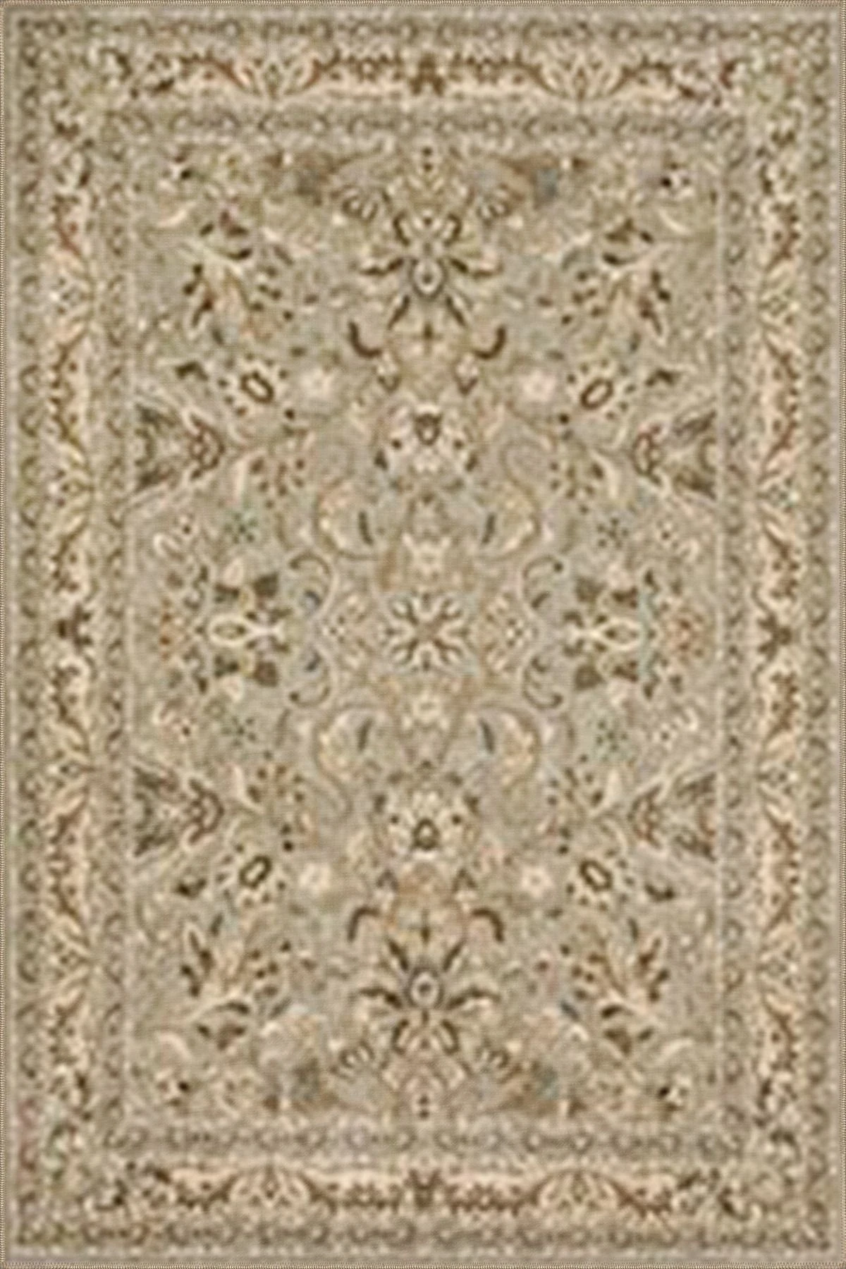 Kapalı Krem Geometrik Yıldızlı Geleneksel Modern Desenli Dekoratif Yıkanabilir Halı miravip8294