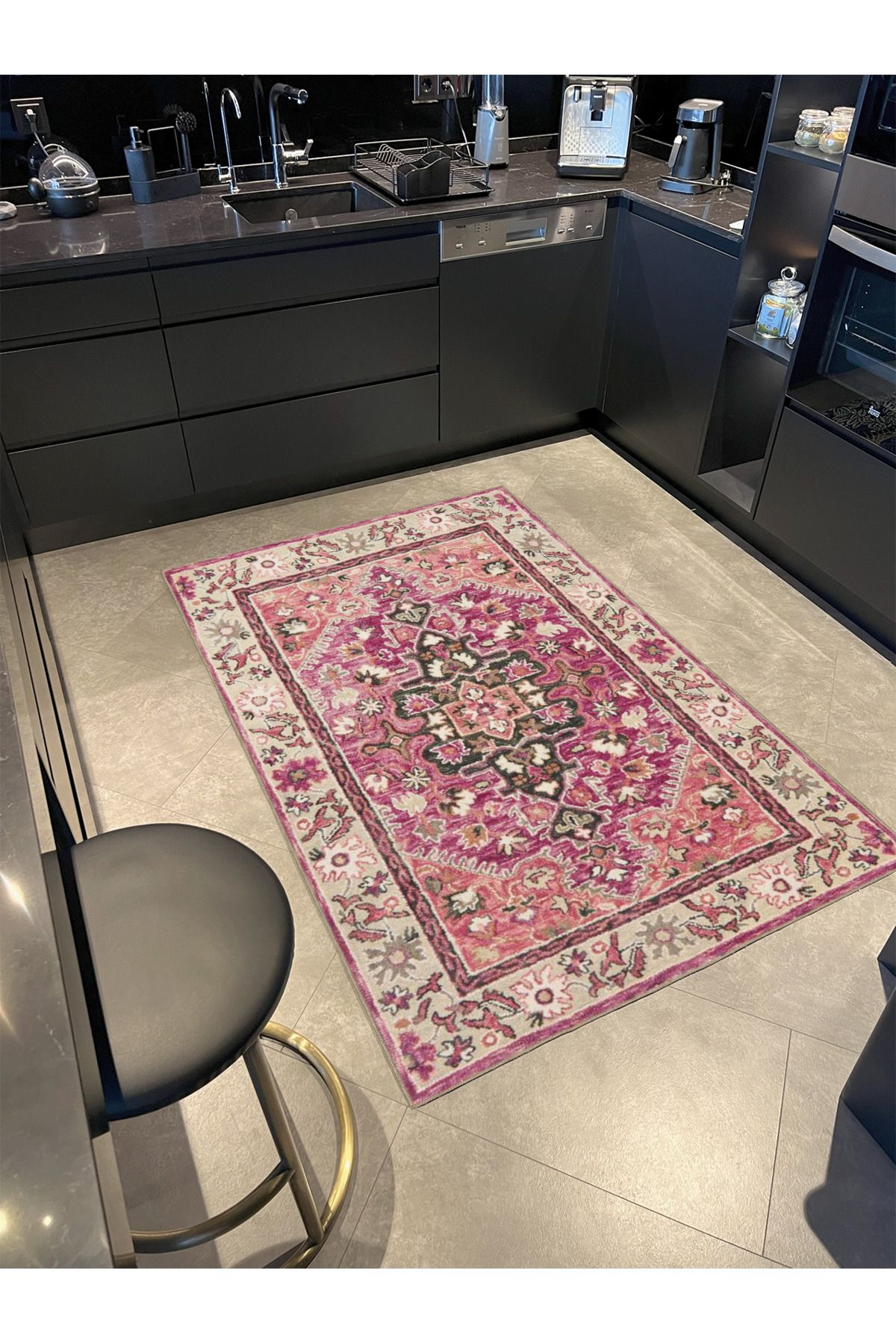 Geleneksel Kırmızı Geometrik Desenli Dokuma Taban Halı miravip337