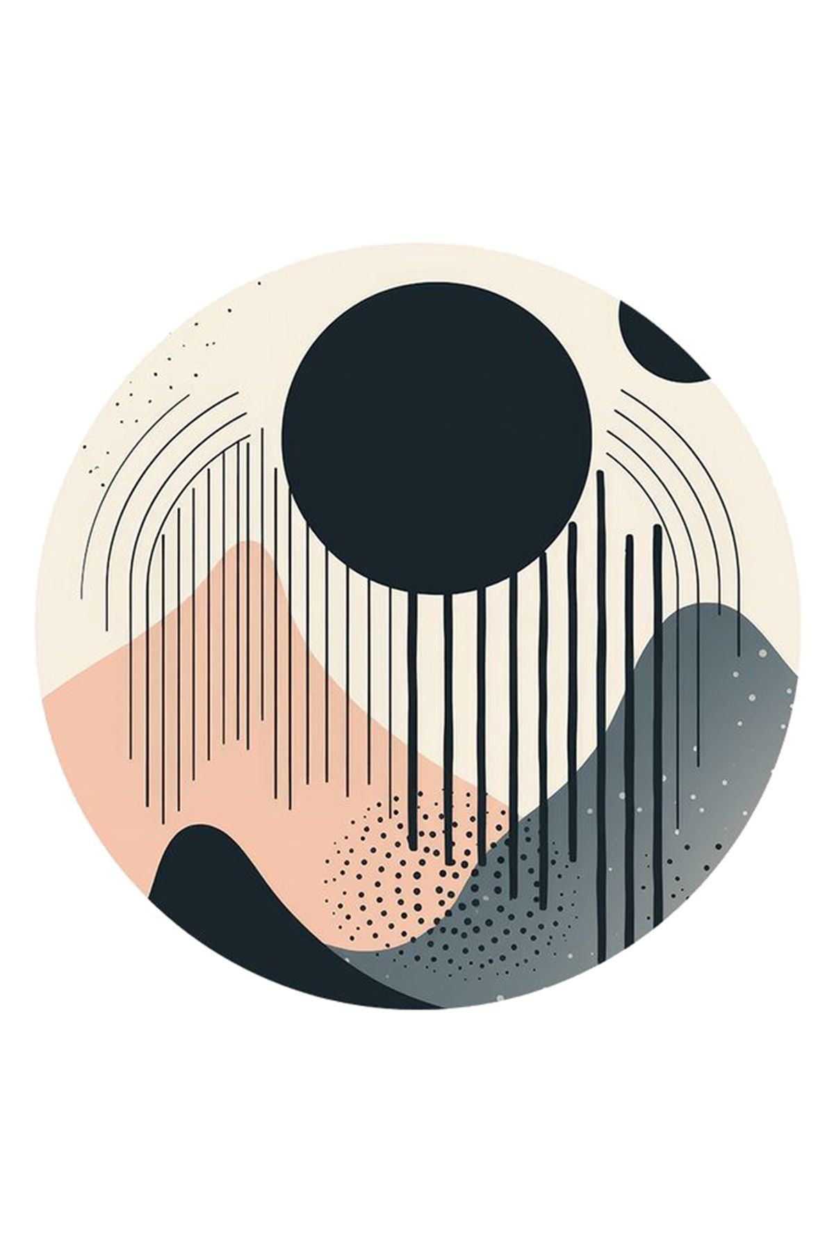 Semih Koleksiyonu Çok Renkli Soyut Geometrik Şekiller Desenli Dokuma Taban Modern Dekoratif Halı 15