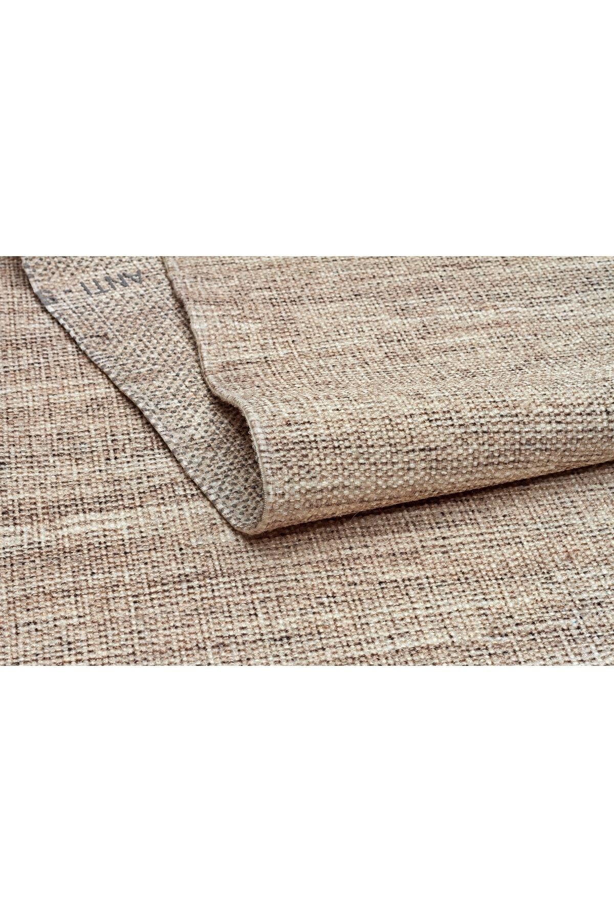 Moroccan 9005 Siyah Püsküllü Kum Beji Bohomian Ve Modern Kilim