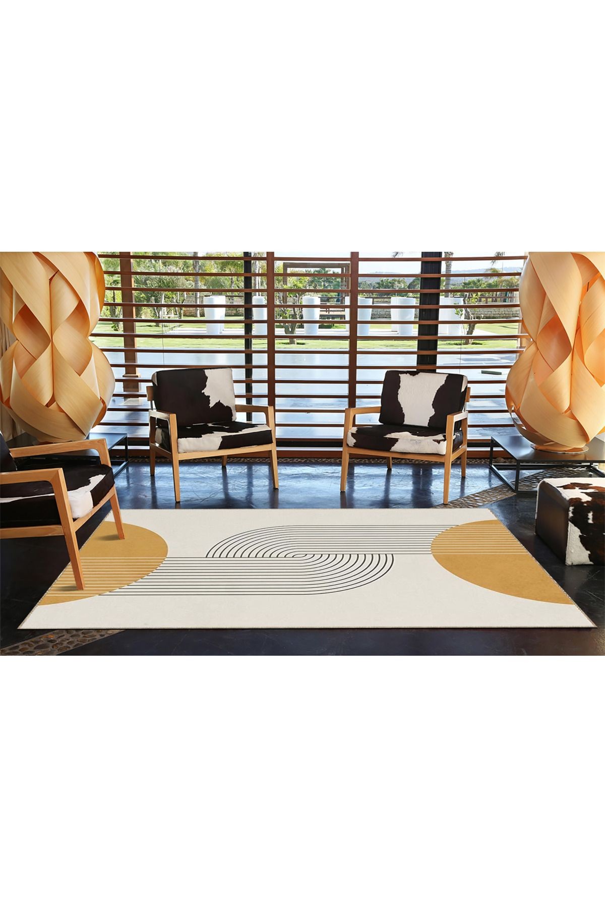 Hira Modern Desenli Dokuma Taban ve Yıkanabilir Halı miravip9424