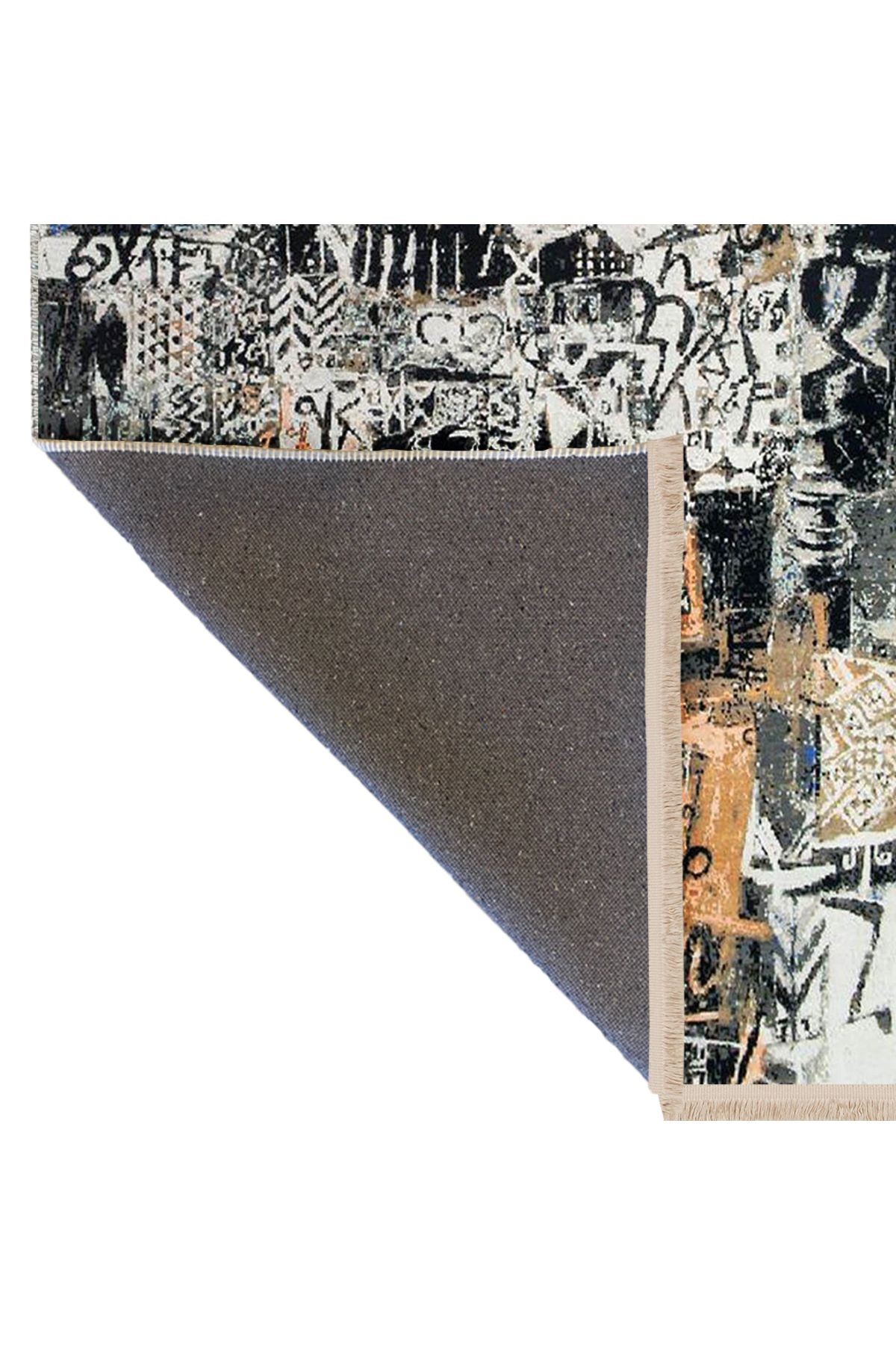 Barcelona Koleksiyonu Çok Renkli Soyut Abstract Desenli Modern Dekoratif Halı 22