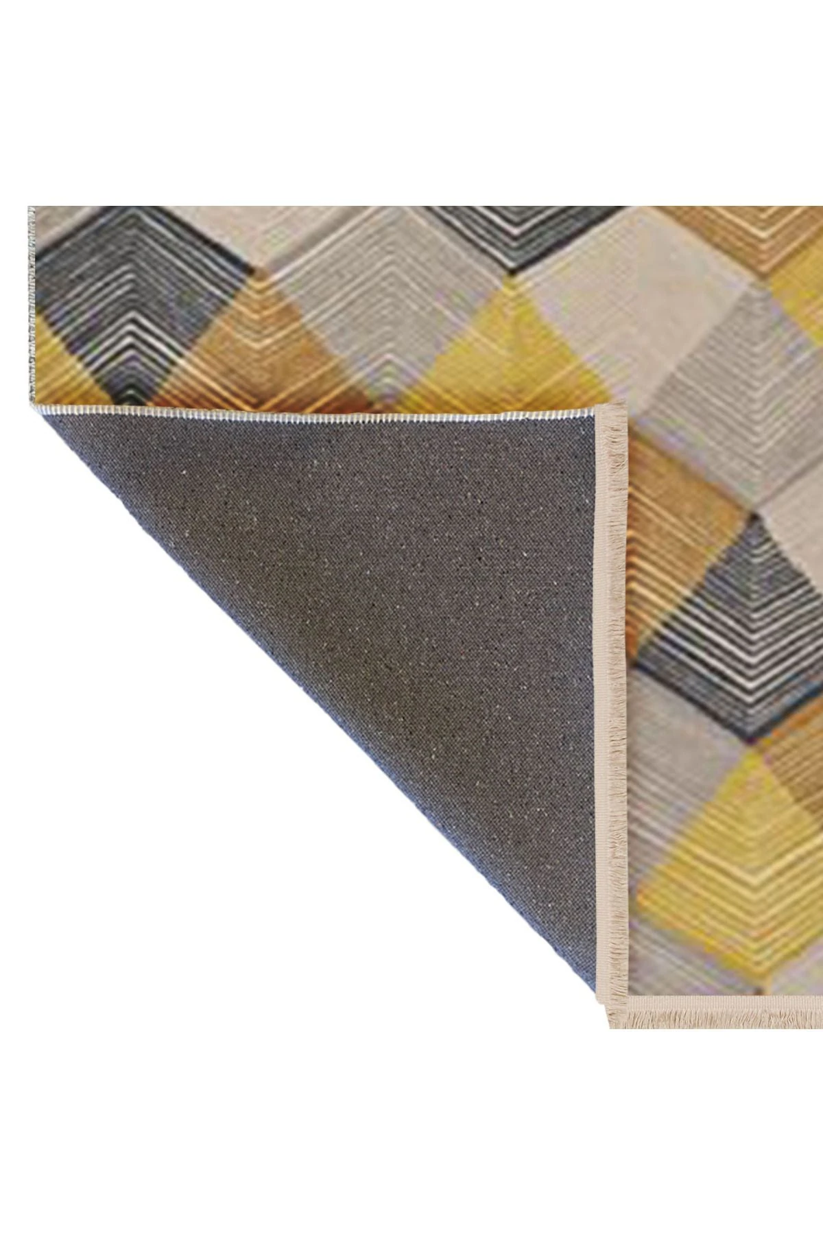 İnci Koleksiyonu Çok Renkli Geometrik Desenli Dokuma Taban Modern Dekoratif Halı inci35