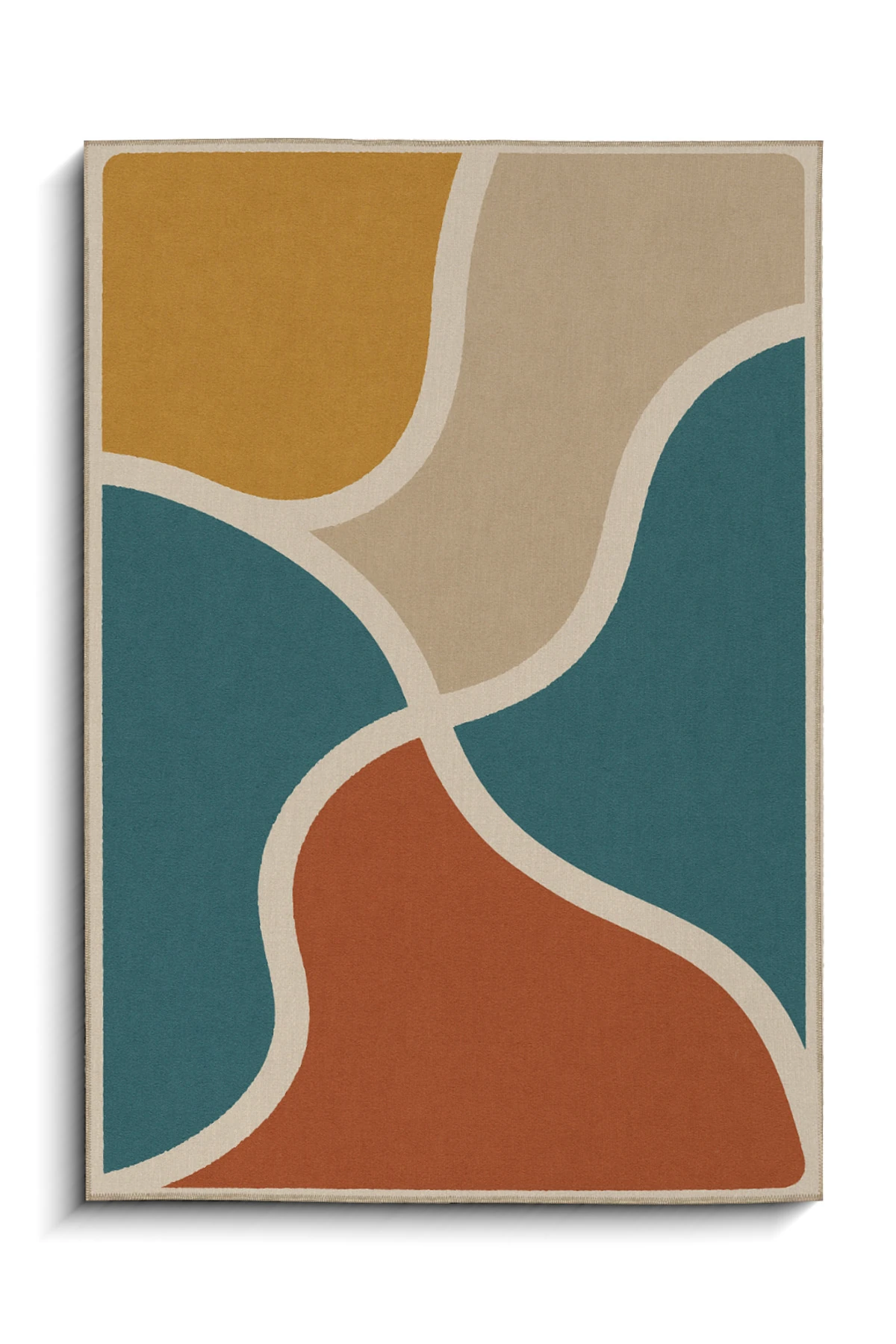 MOSSO Çok Renkli Soyut Geometrik Desenli Dokuma Taban Modern Dekoratif Halı mosso338