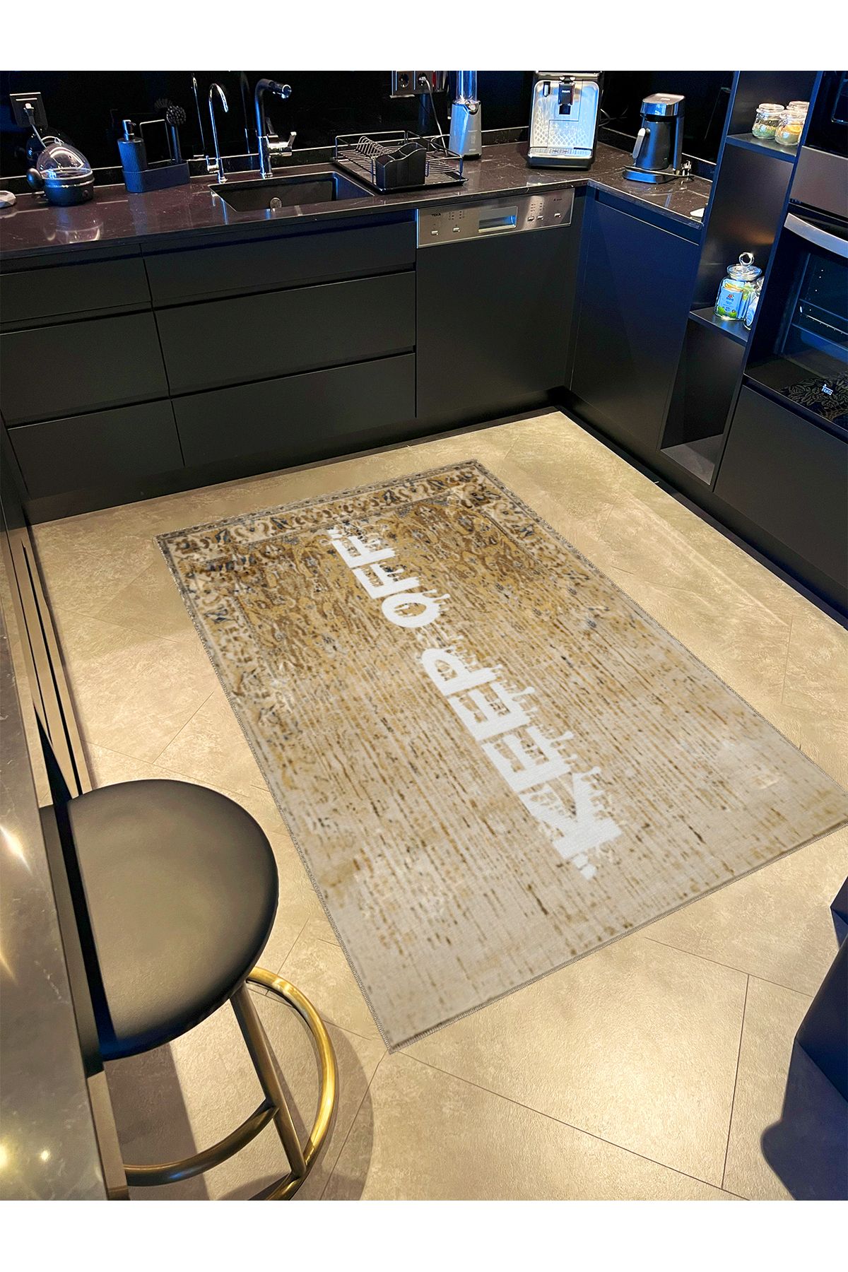 Written Koleksiyonu Pes Etme Yapabilirsin Yazılı Desenli Kreatif Modern Dekoratif Halı 10