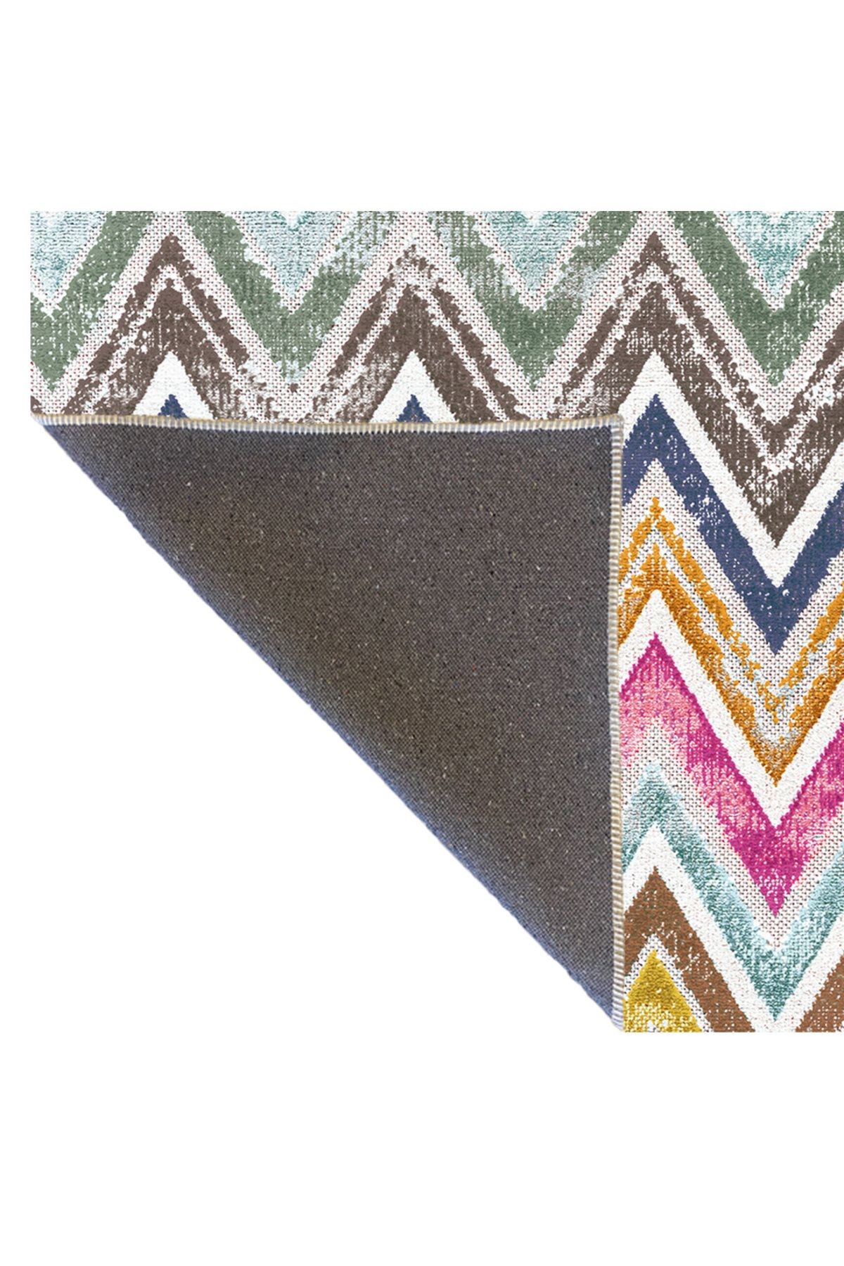Mira Çok Renkli Geometrik Desen Modern Dekoratif Halı Mira 1495