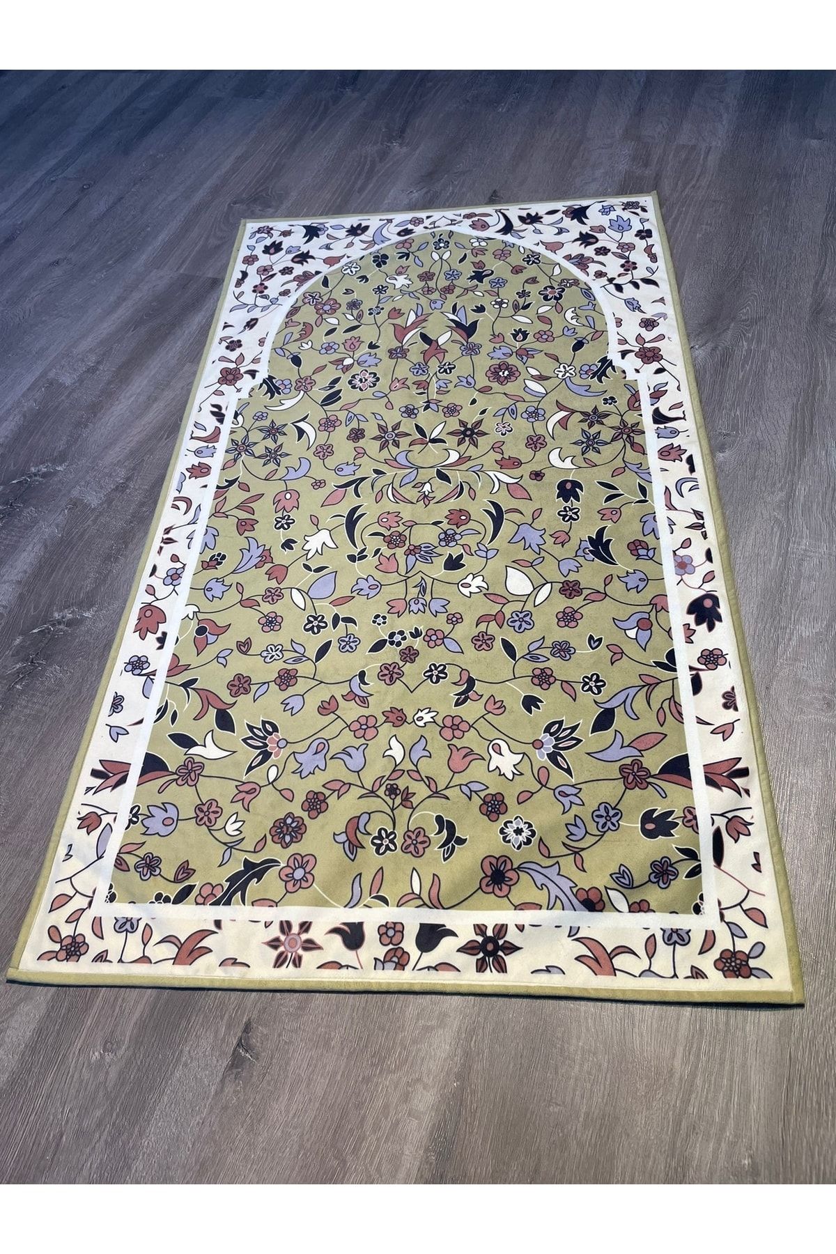 Yeşil Çiçek Desenli Seccade 70x120