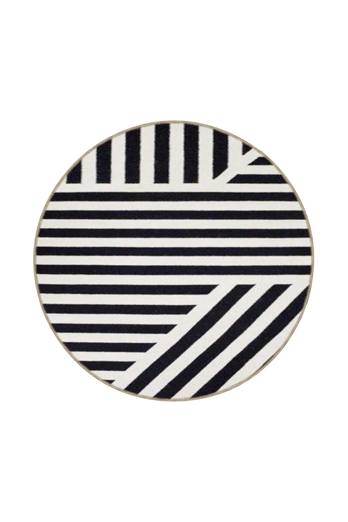 Modern Geometrik Desenli Siyah Renkli Dekoratif Halı miravip592