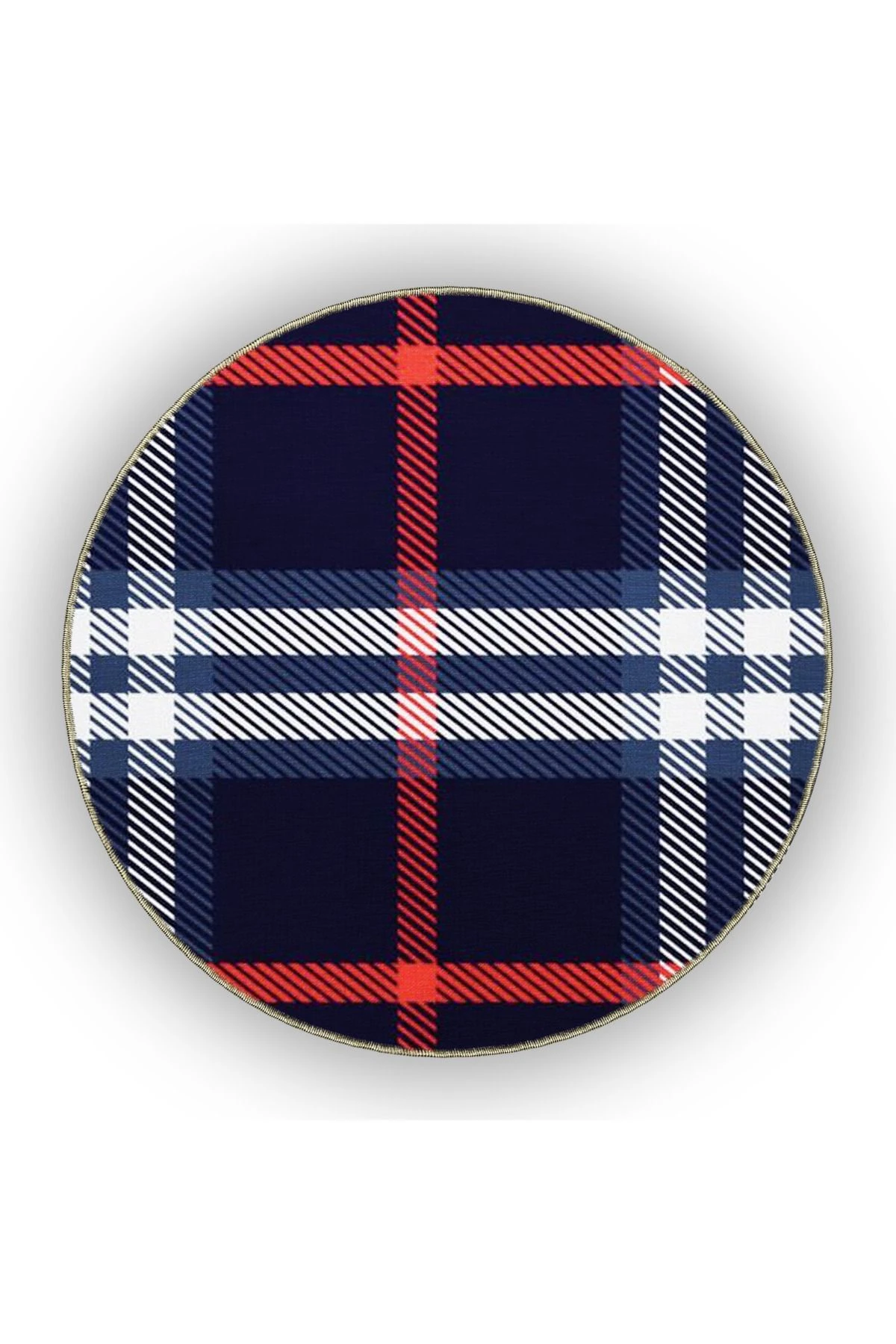 Lacivert Temalı Çizgili Geometrik Desenli Kreatif Modern Dekoratif Halı 4818