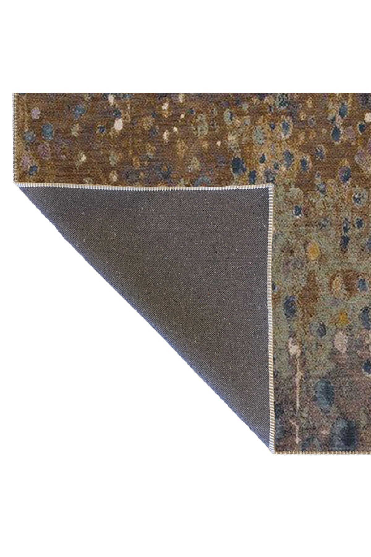 Çok Renkli Soyut Abstract Nokta Desenli Modern Dekoratif Halı 3969