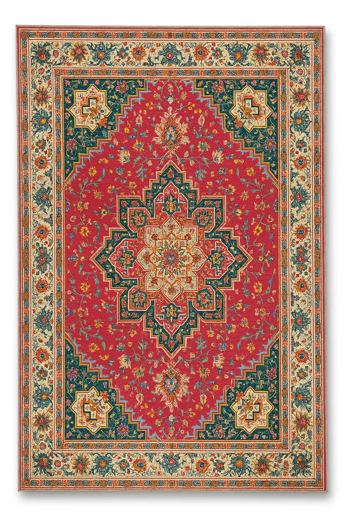 MOSSO Geleneksel Motifli Desen Dokuma Taban Vintage Dekoratif Halı mosso896