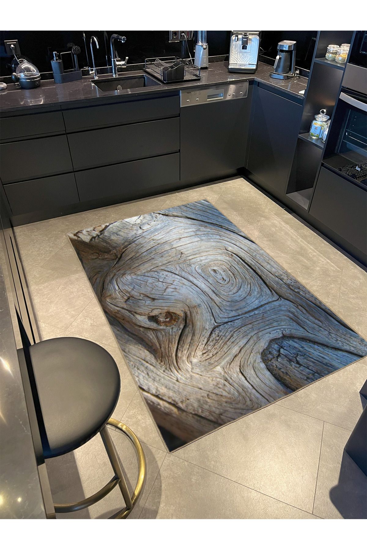 Krem Dalgalı Temalı Desenli Dokuma Taban Halı ve Yıkanabilir Halı miravip10214