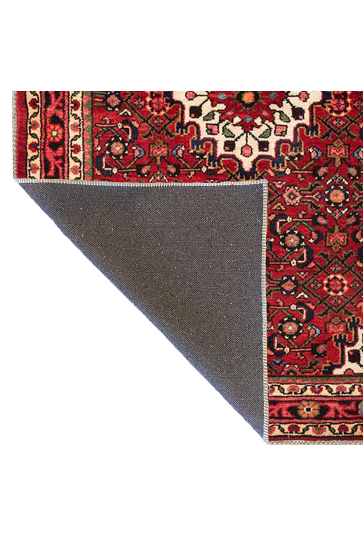 Kırmızı Beyaz Geleneksel Desenli Modern Dekoratif Halı 4476