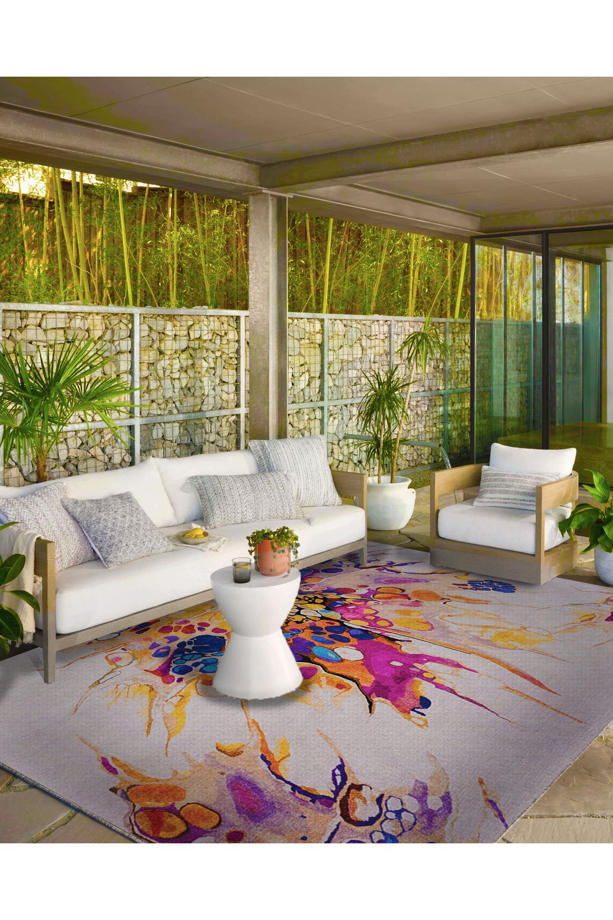 Krem Patlak Temalı Modern Dekoratif Halı ve Yıkanabilir Halı miravip9602