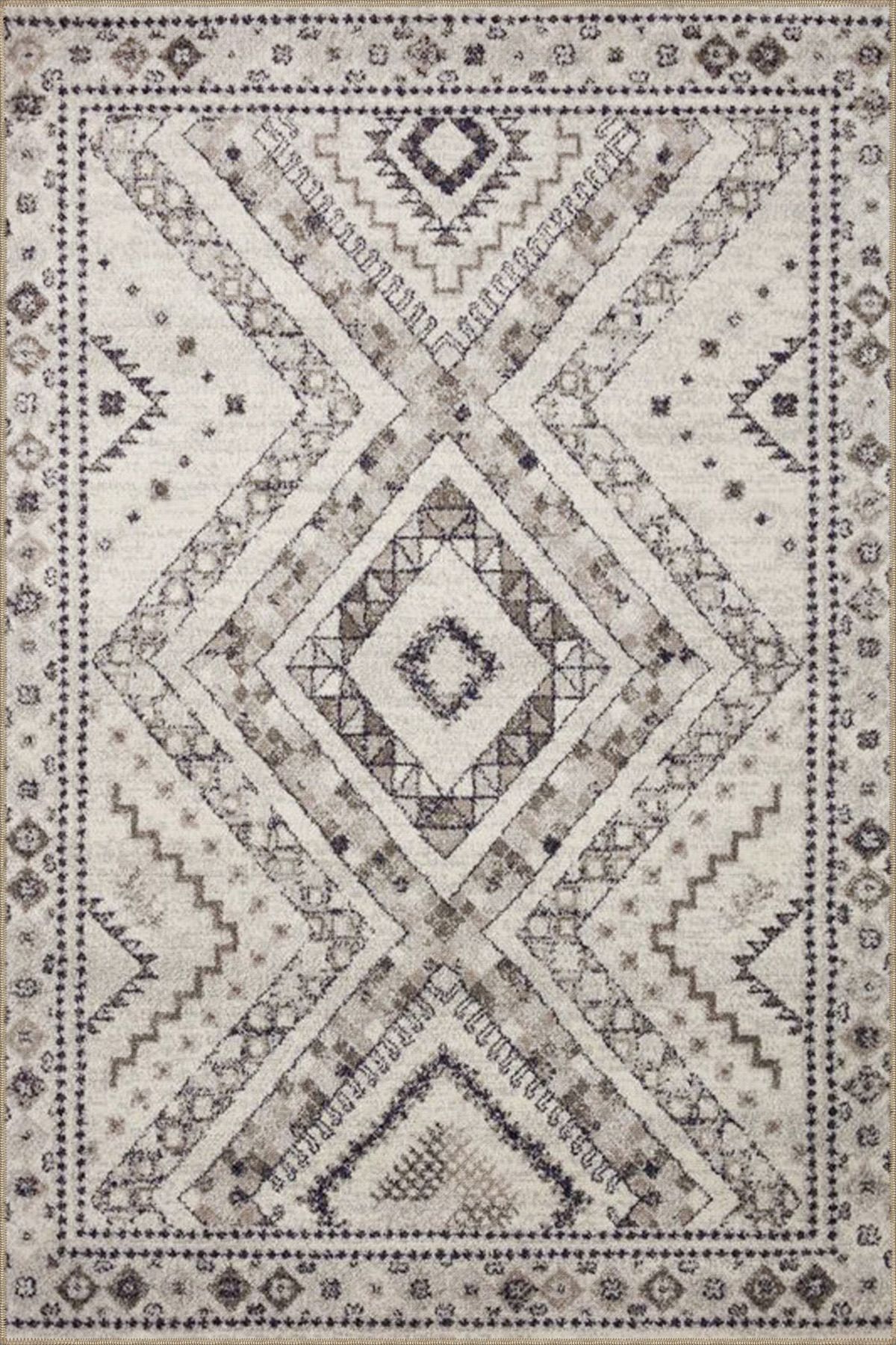 Gri Tonlarda Çapraz Desenli Dokuma Taban Halı miravip322