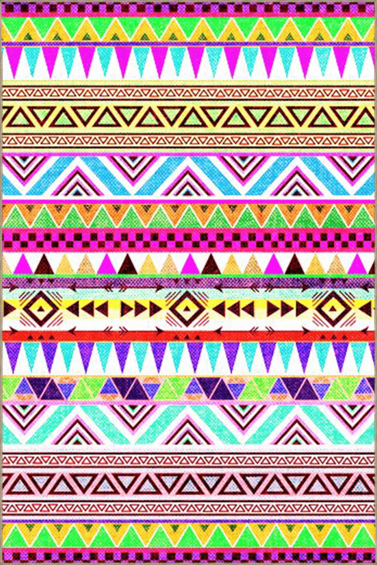 Çok Renkli Karma Geometrik Desenli Kreatif Modern Dekoratif Halı 4723