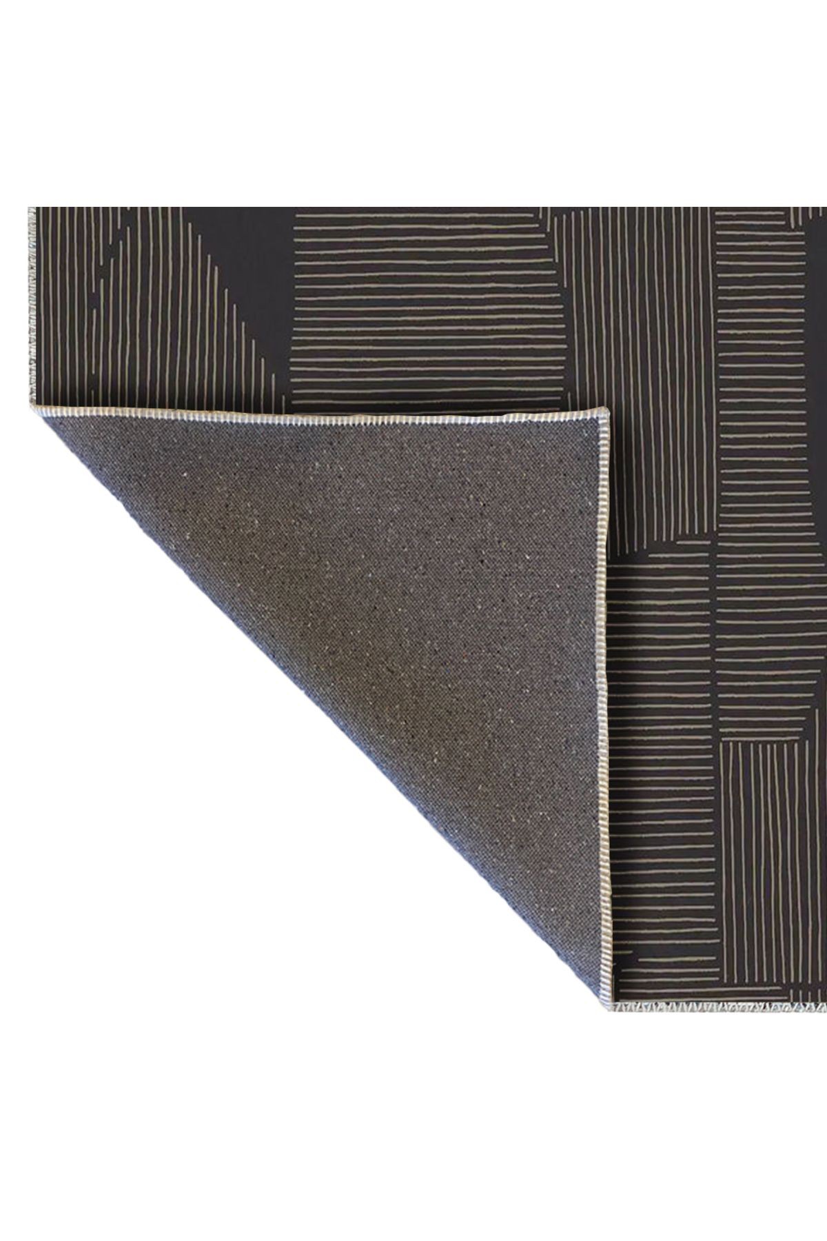 Tuğrul Koleksiyonu Gri Temalı Soyut Geometrik Desenli Dokuma Taban Modern Dekoratif Halı 07