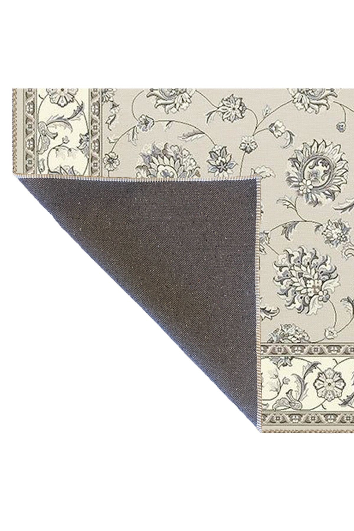 Bej Temalı Geleneksel Motif Çiçek Desenli Vintage Dekoratif Halı 4565