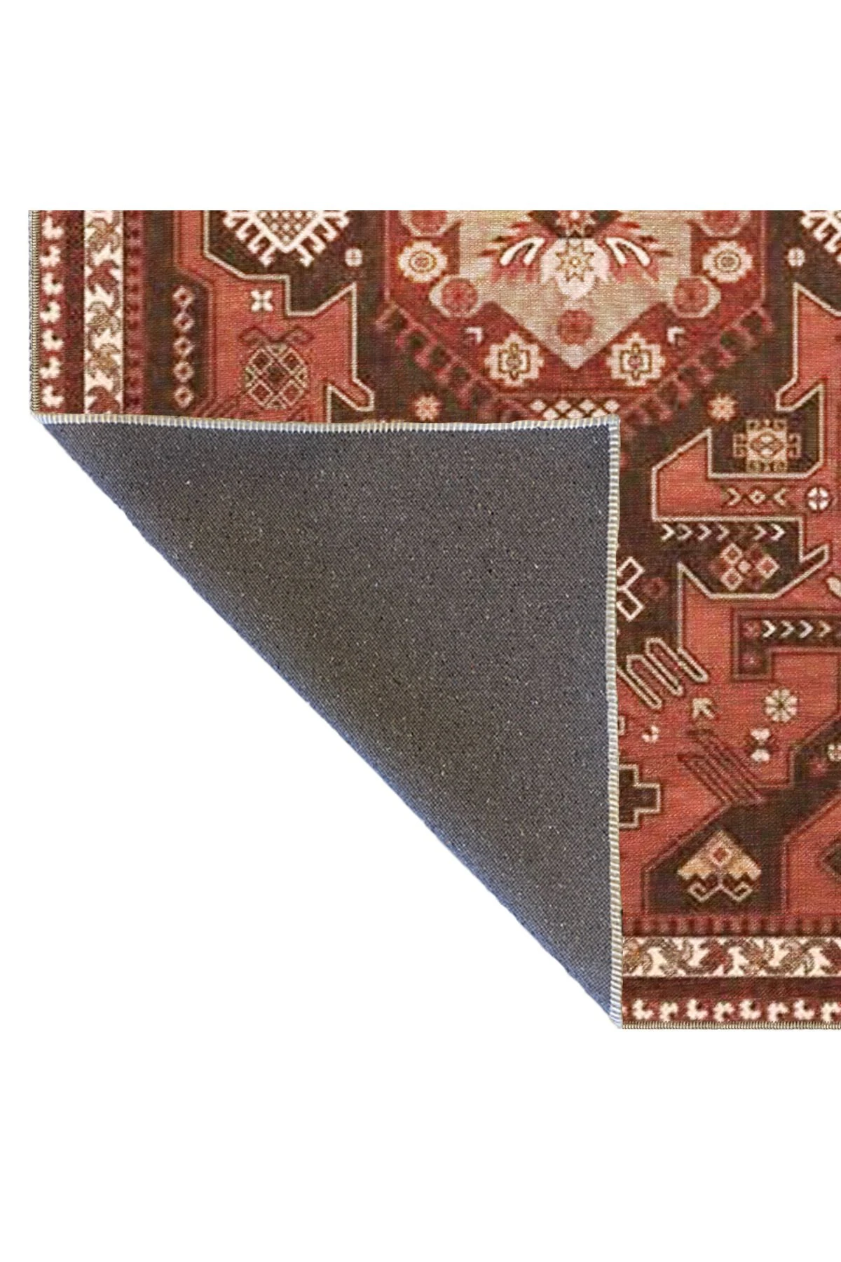 Kahverengi Renkli Geometrik Desenli Dekoratif Halı 4061