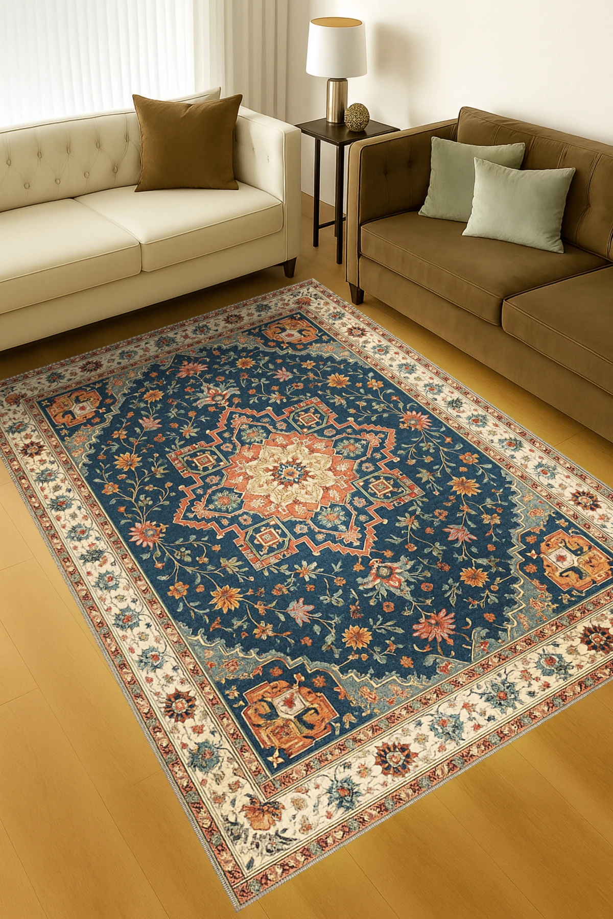 MOSSO Geleneksel Motifli Desen Dokuma Taban Vintage Dekoratif Halı mosso895