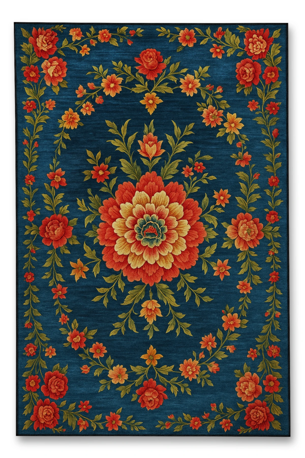 MOSSO Klasik Anadolu Geleneksel Desenli Dokuma Taban Vintage Dekoratif Halı mosso858