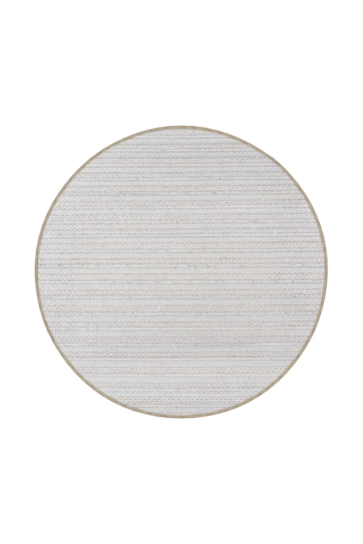 Krem Gri Geometrik Noktalı Çizgili Dekoratif Halı ve Yıkanabilir Halı miravip9622