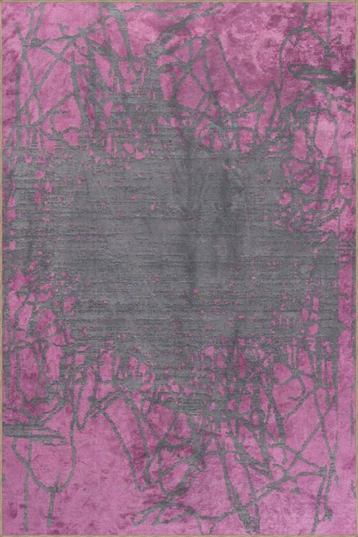 Pembe Temalı Soft Desenli Dokuma Taban Halı ve Yıkanabilir Halı miravip10117