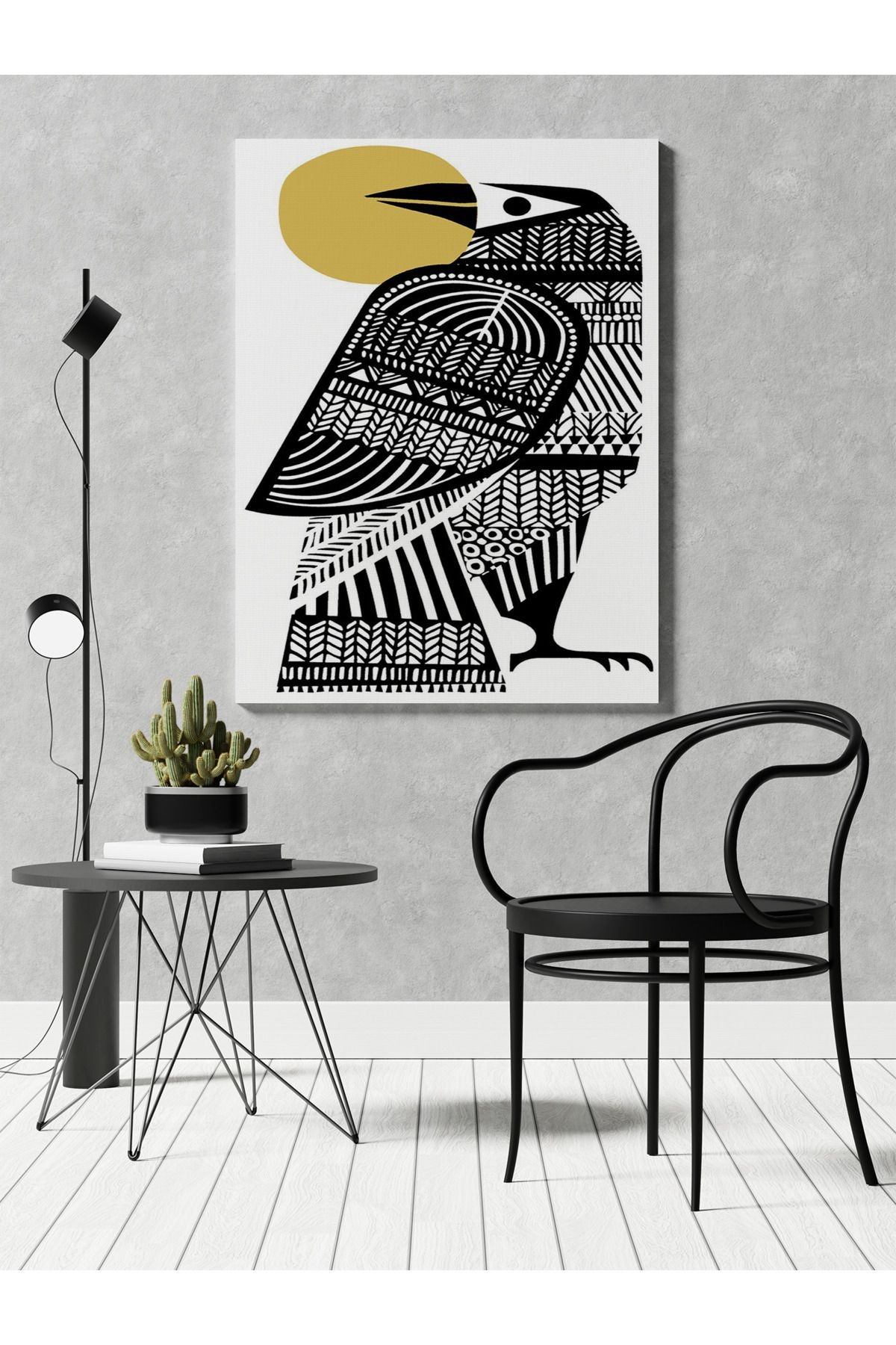 Kanvas Tablo Kuş Geometrik Desenli Temalı Tablo