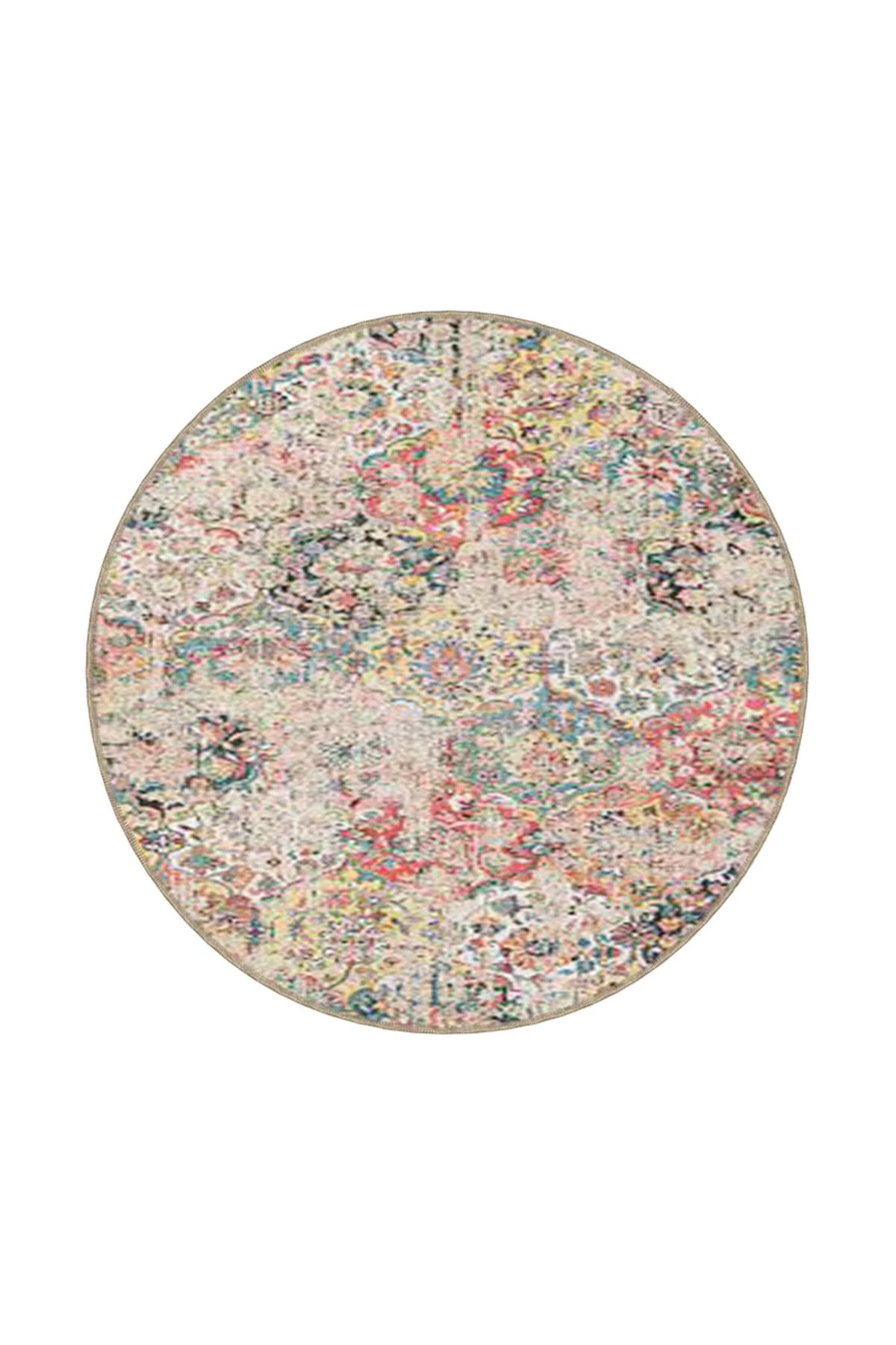 Krem Geometrik Baklavalı Desenli Dokuma Taban miravip820