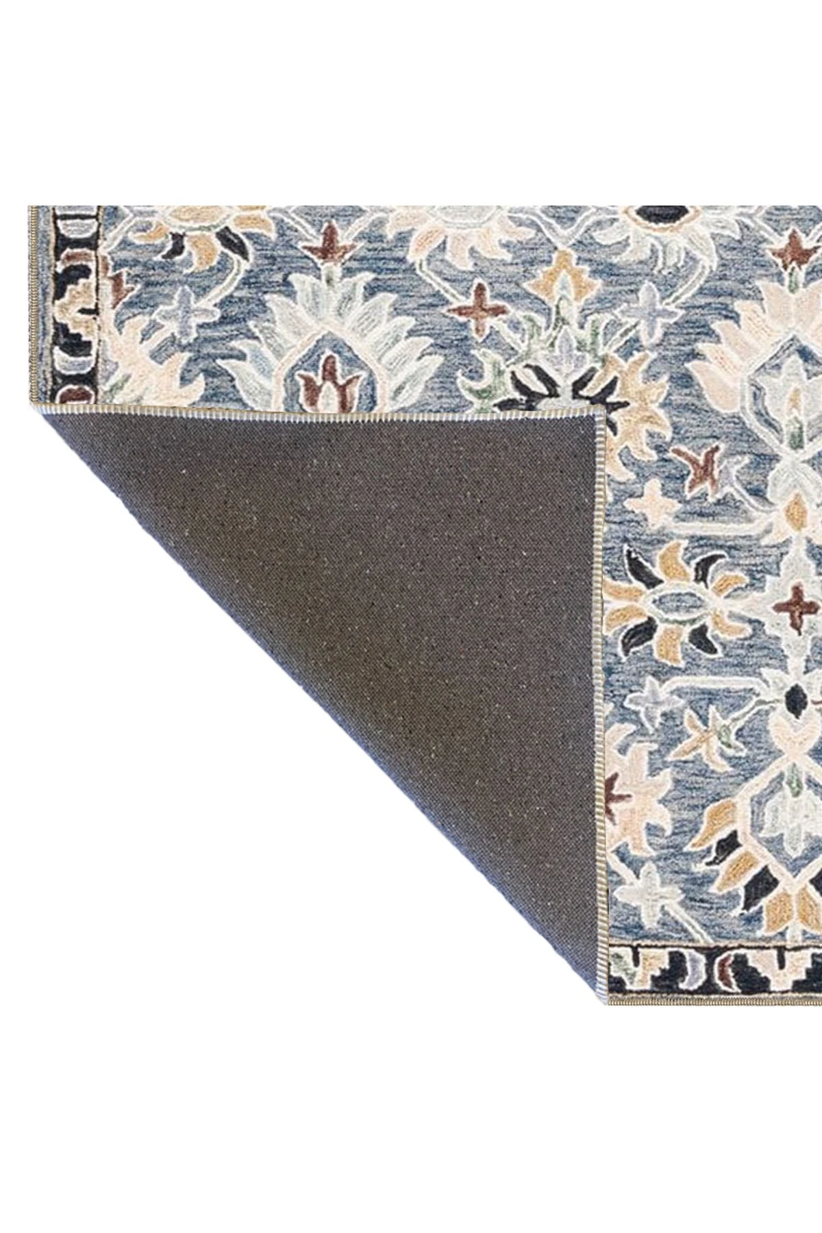 Beyaz Temalı Çiçekli Desenli Dekoratif ve Dokuma Taban Yıkanabilir Halı miravip8881