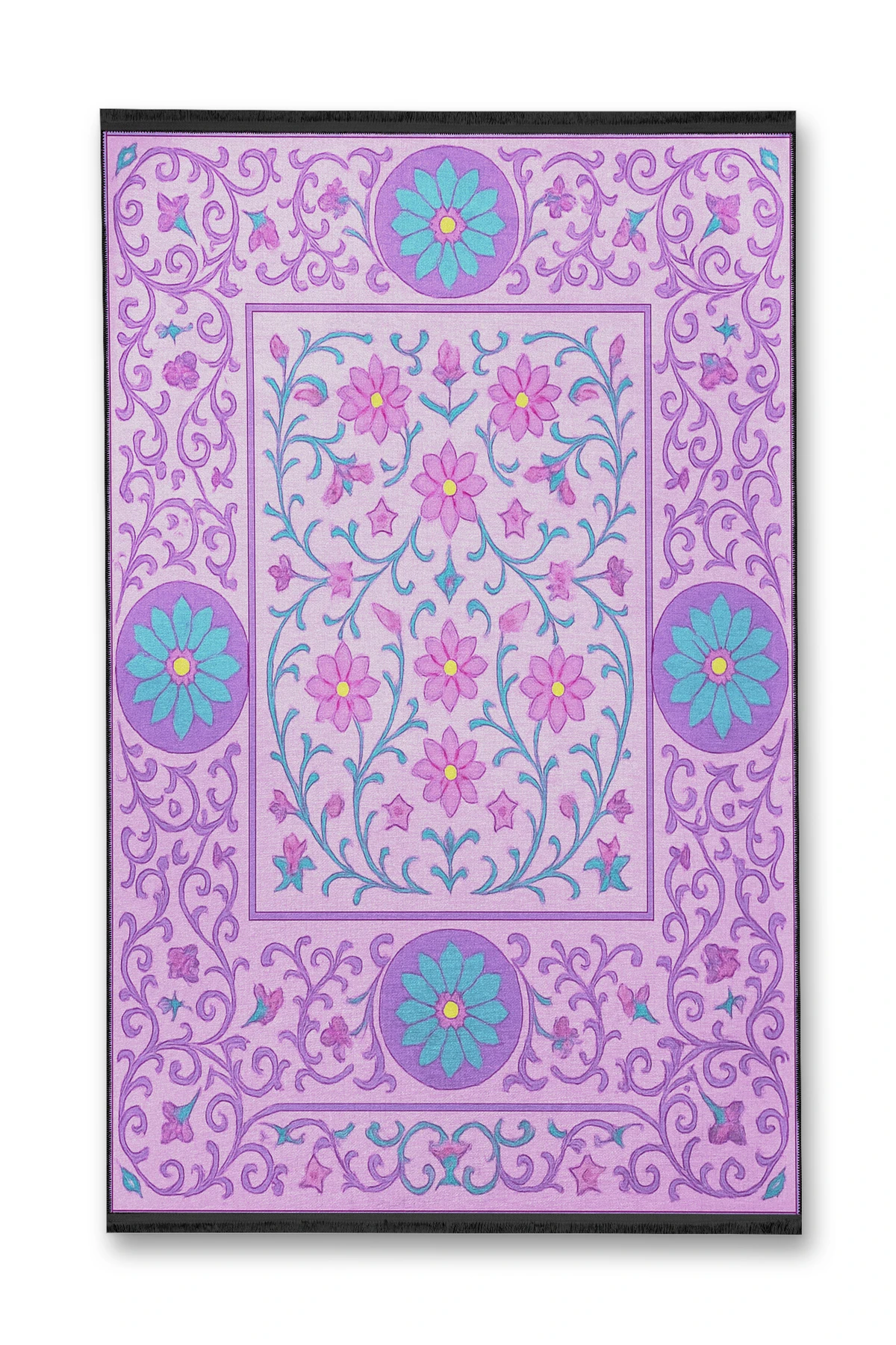 MOSSO Çok Renkli Geleneksel Temalı Desen Dokuma Taban Modern Dekoratif Halı mosso294