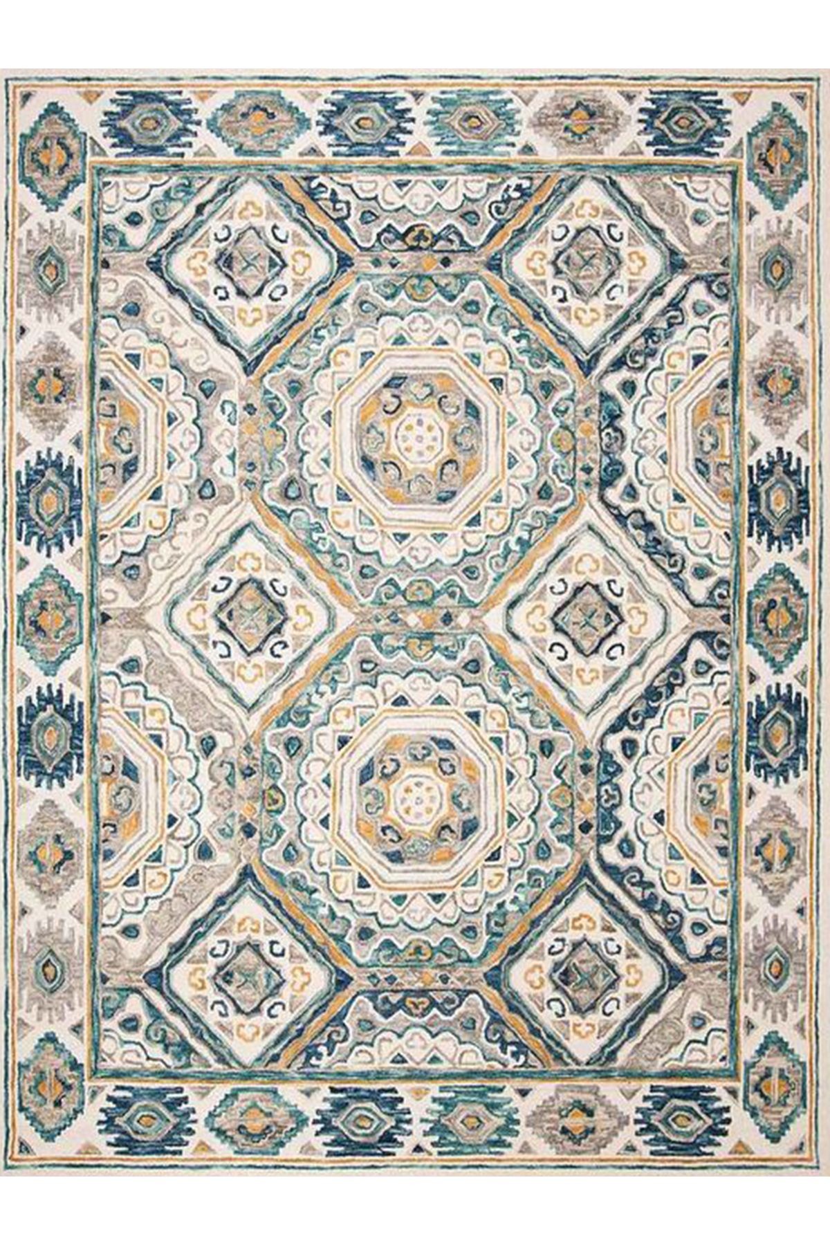 Aynur Koleksiyonu Geleneksel Desenli Dokuma Taban Modern Dekoratif Halı aynur31