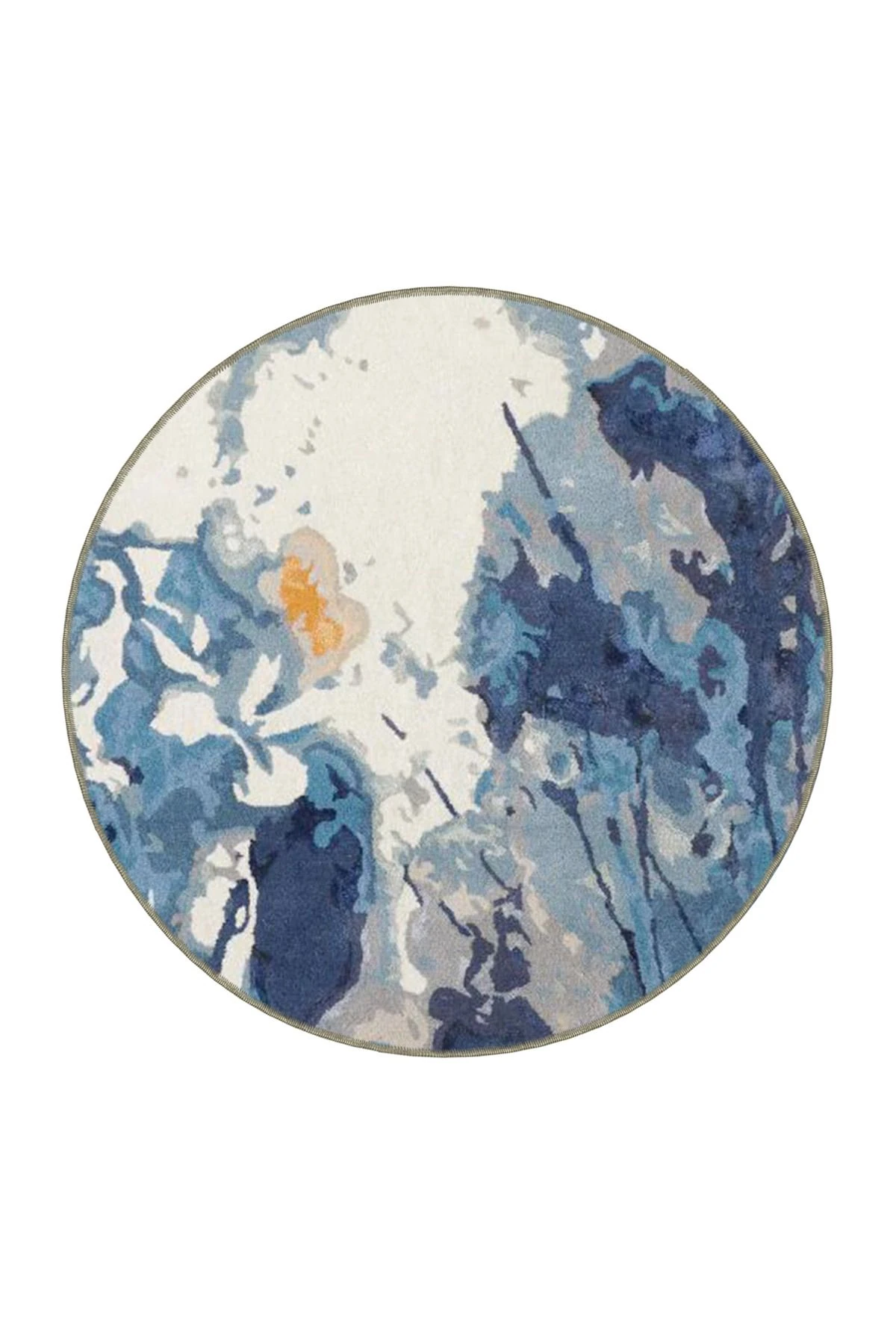 Lacivert Temalı Abstract Soyut Desenli Kreatif Modern Dekoratif Halı 3977