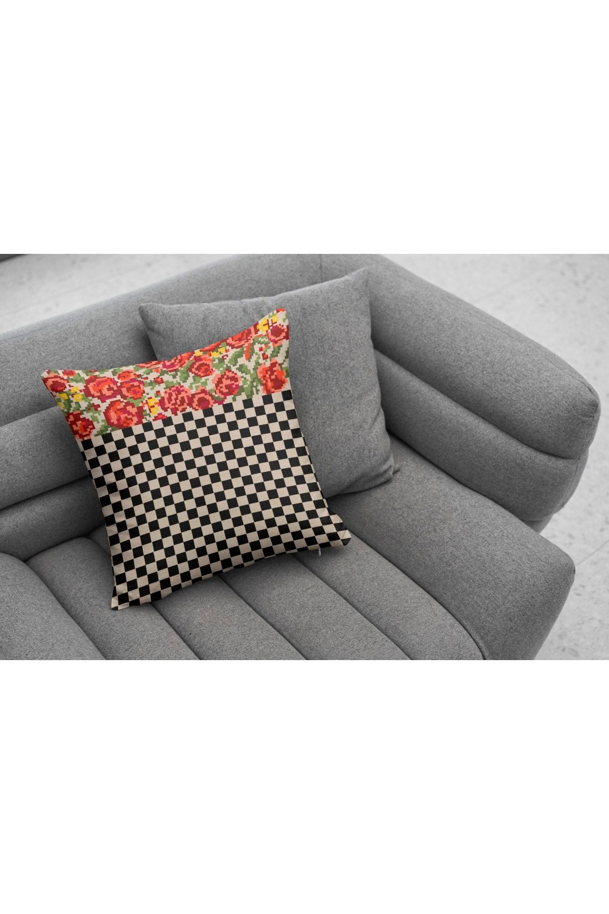 Kırlent 1210 Dama Ve Kırmızı Güller Temalı Kırlent Kılıfı Pillow26