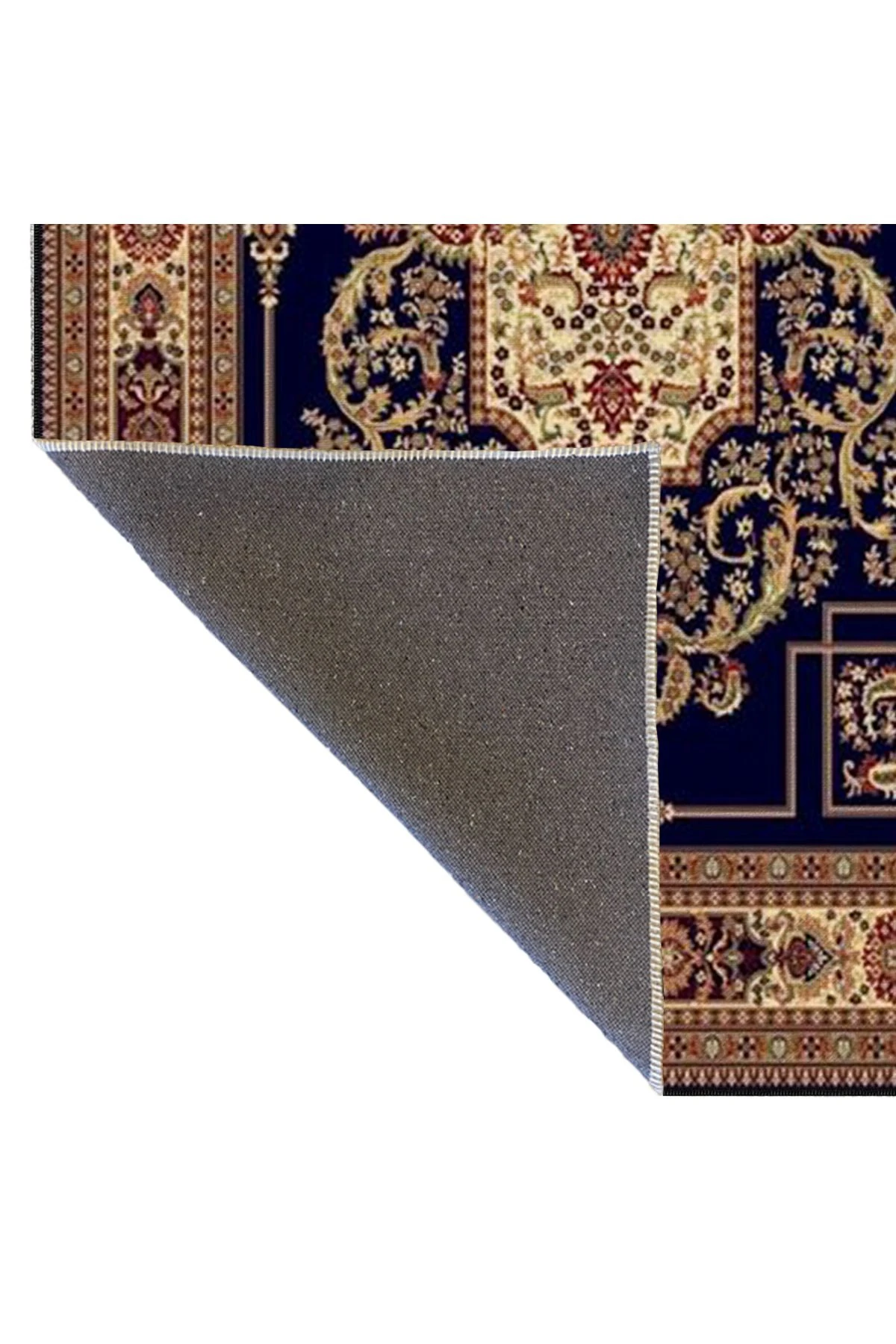 Kreatif Geometrik Sarı Lacivert Tonlu Dekoratif Halı miravip197