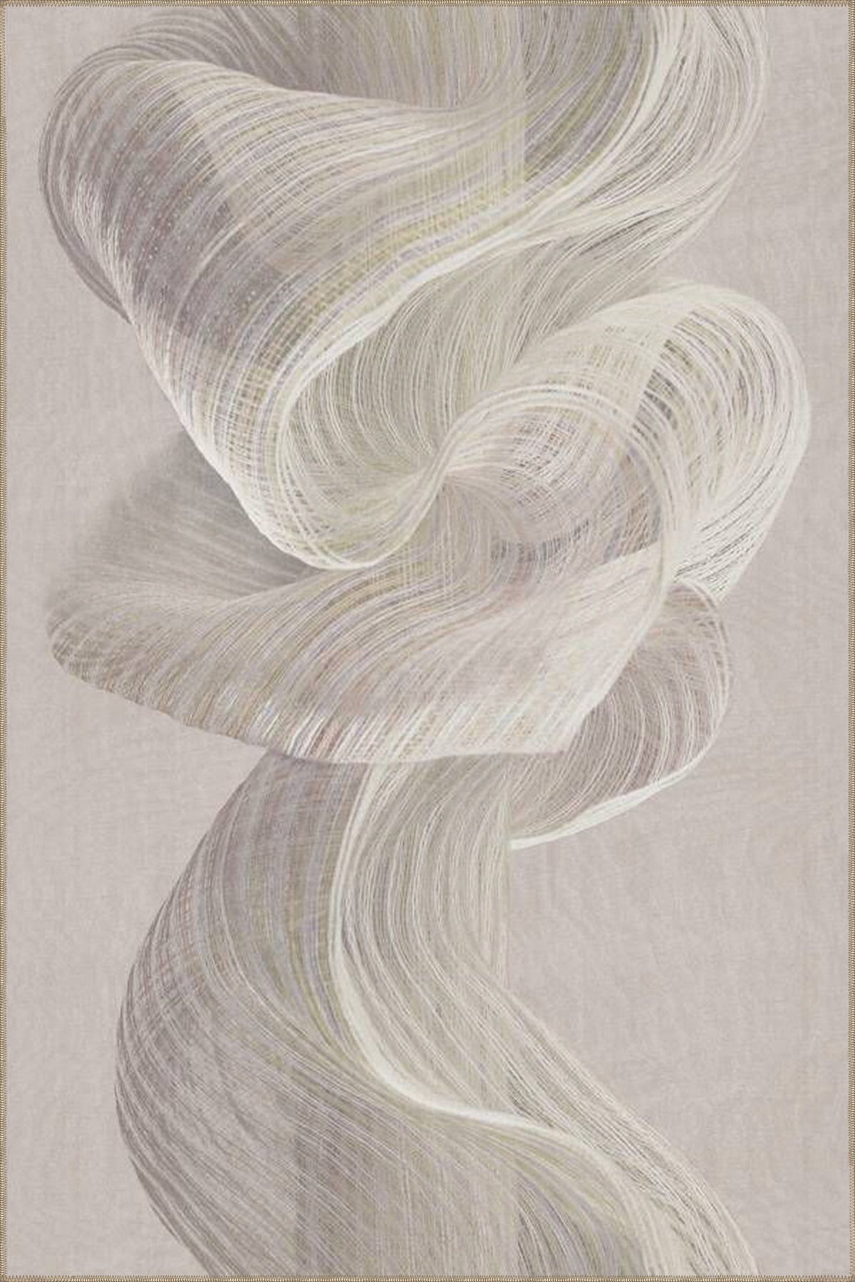 Kreatif Krem Pastelli Desenli Dekoratif Halı ve Yıkanabilir Halı miravip9799