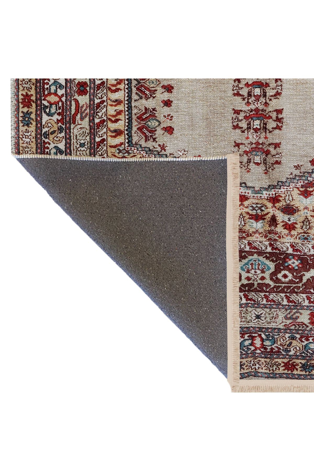 Açık Ton Çok Renkli Geleneksel Motif Etnik Desenli Vintage Dekoratif Halı 2463