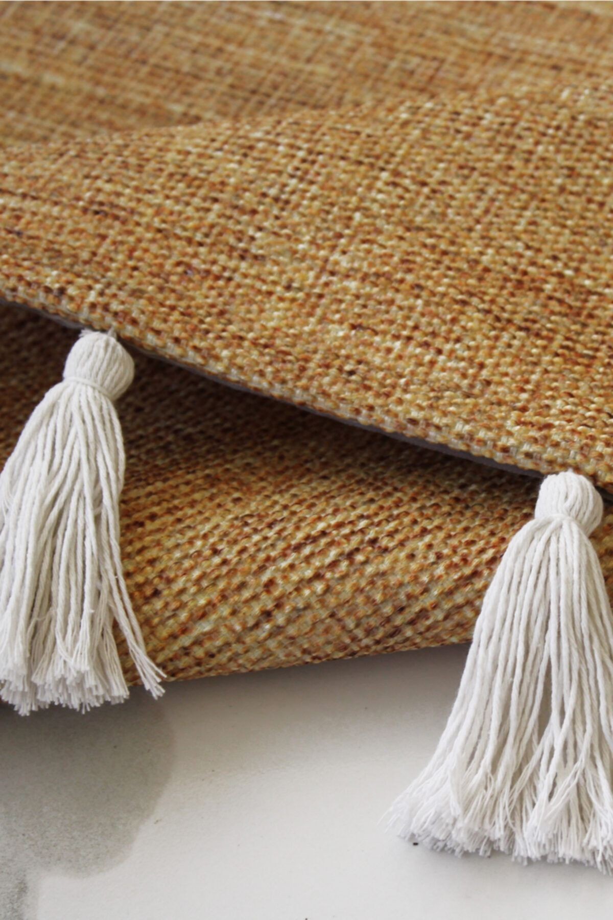 Moroccan 9002 Beyaz Püsküllü Bohomian Ve Modern Kilim