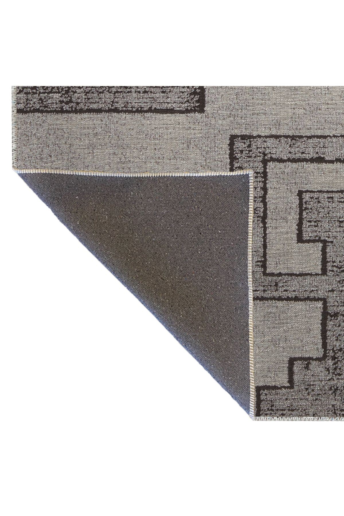 Gri Temalı Soyut Geometrik Desenli Kreatif Modern Dekoratif Halı 2990