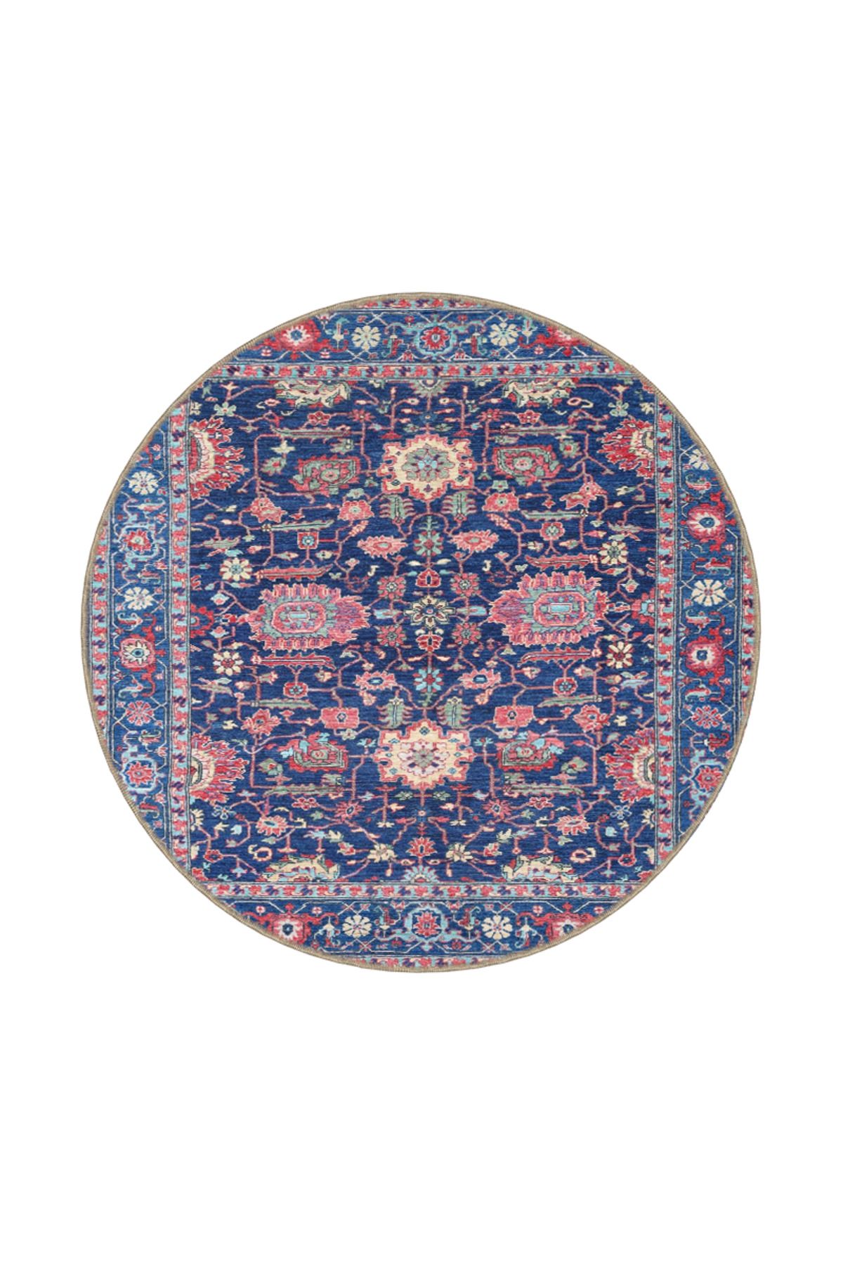 Mor Çiçekli Geometrik Temalı Desenli Dokuma Taban Halı ve Yıkanabilir Halı aloha41