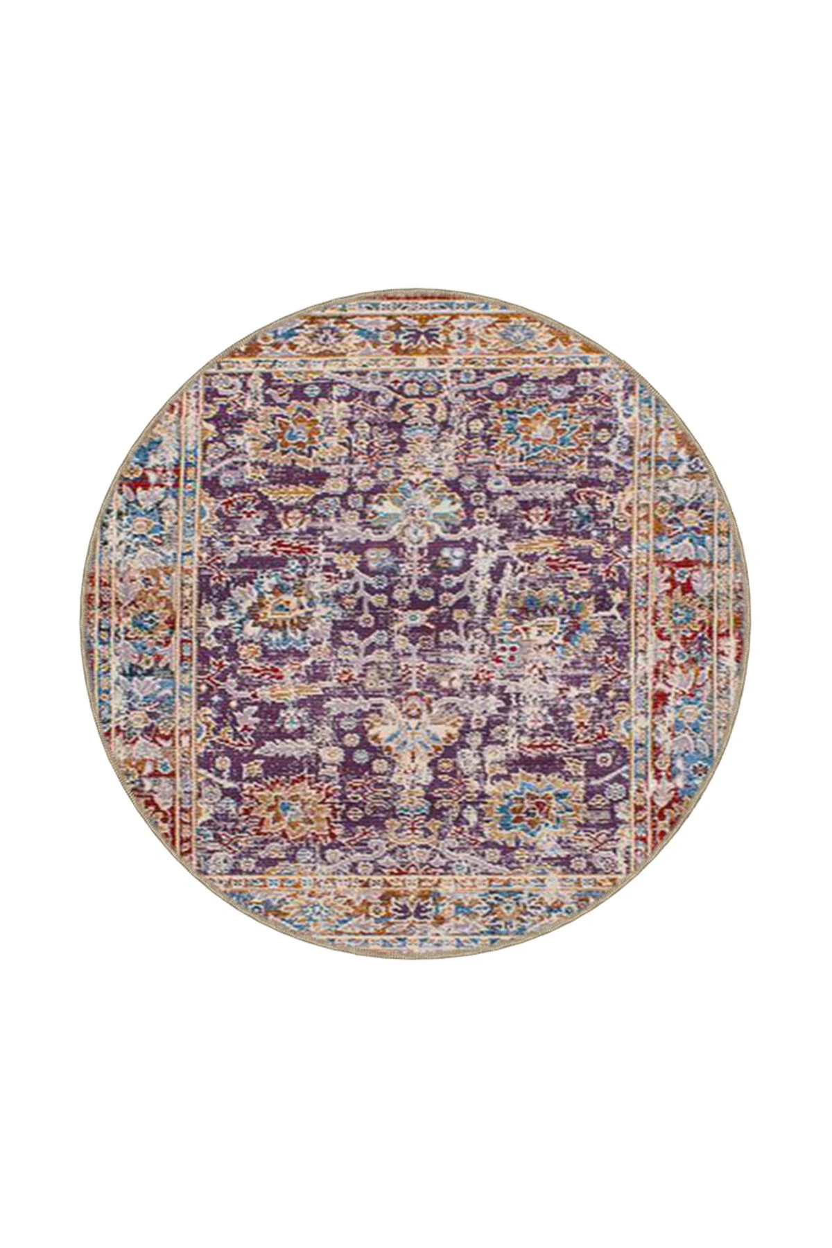 Mor Temalı Desenli Dokuma Taban Halı ve Yıkanabilir Halı aloha144