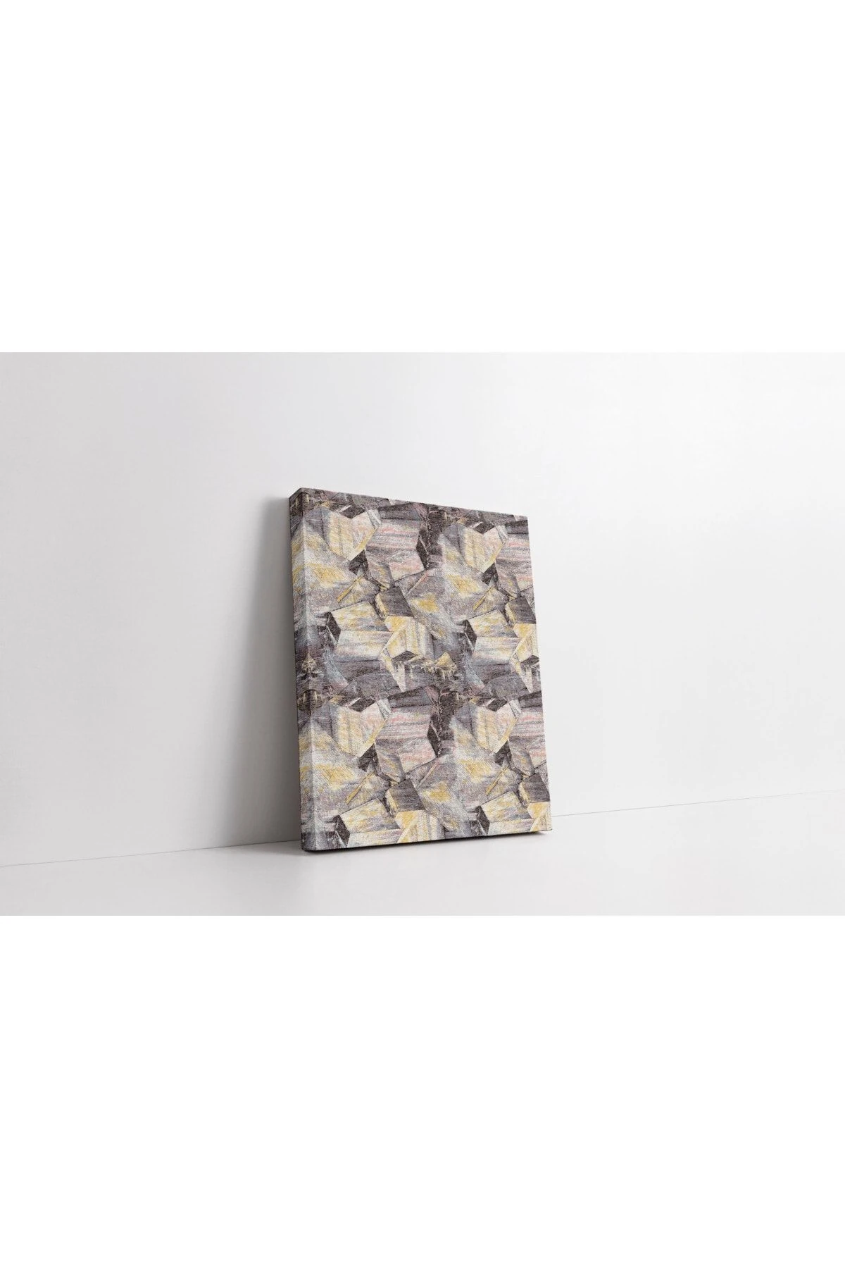 Kanvas Tablo Krem Gri Sarı Küpler Temalı 230