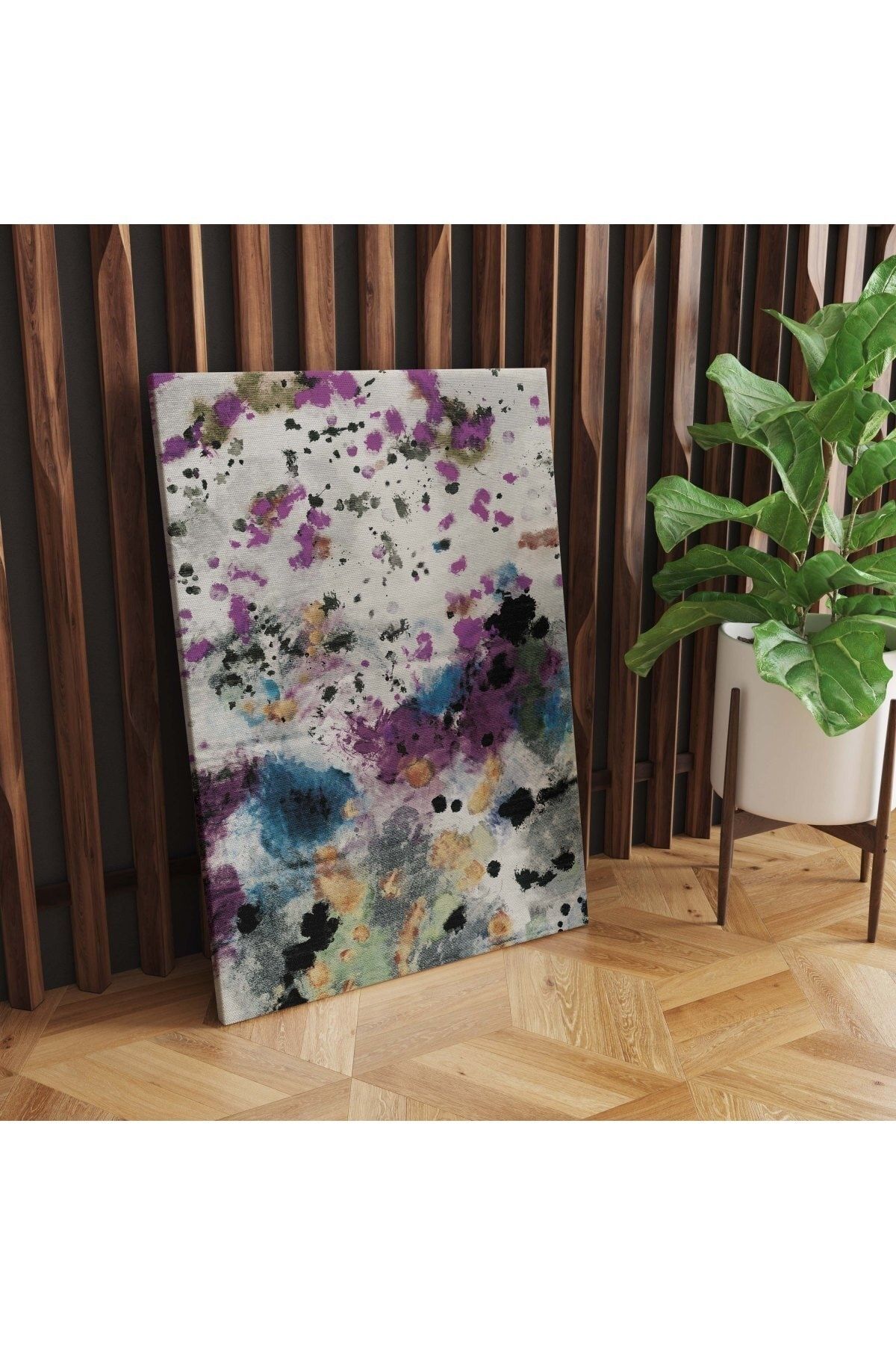 Kanvas Tablo Soyut Ve Batik Desen Çok Renkli 52